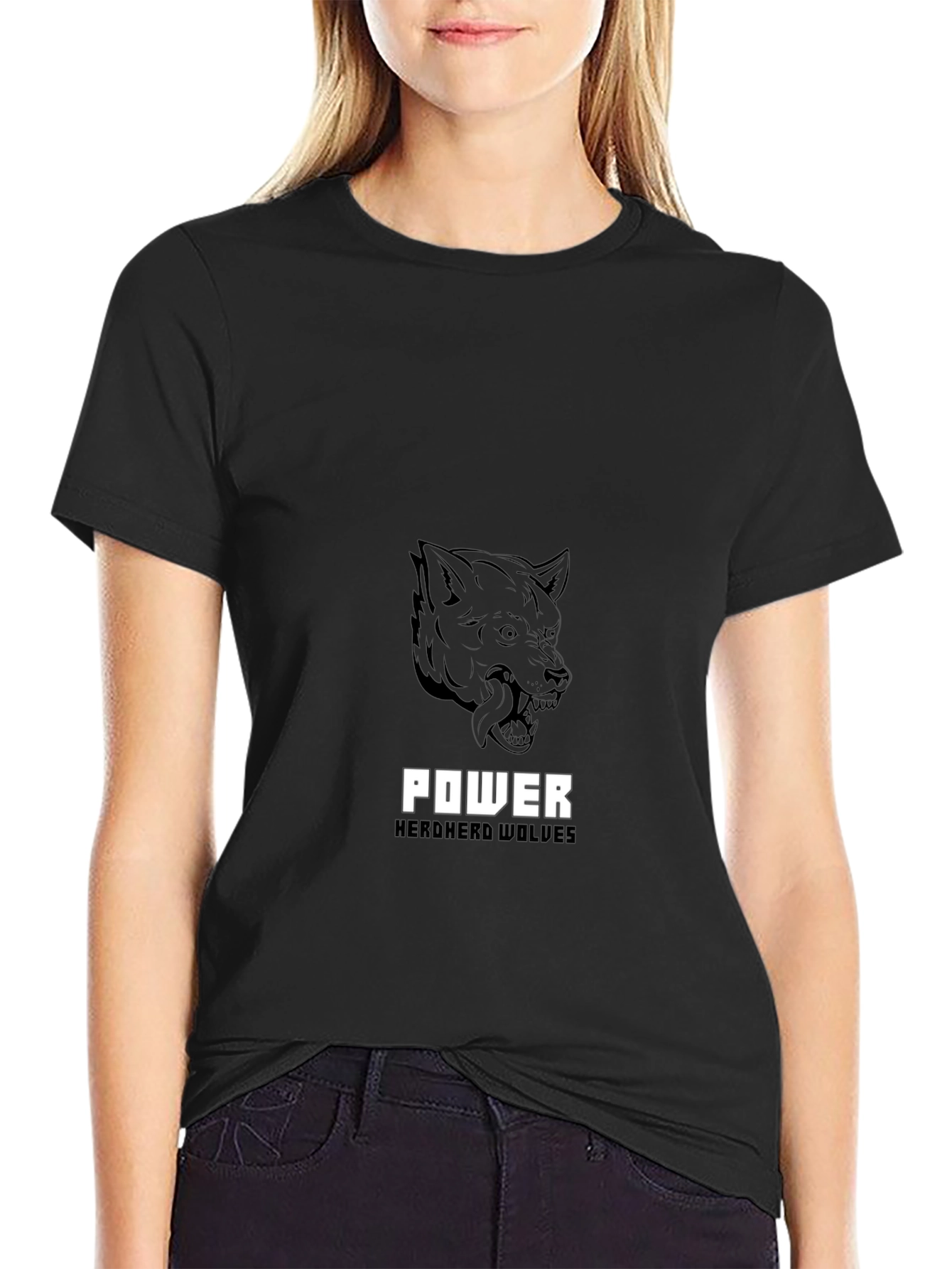 Power Herdherd Wolves Black T-Shirt