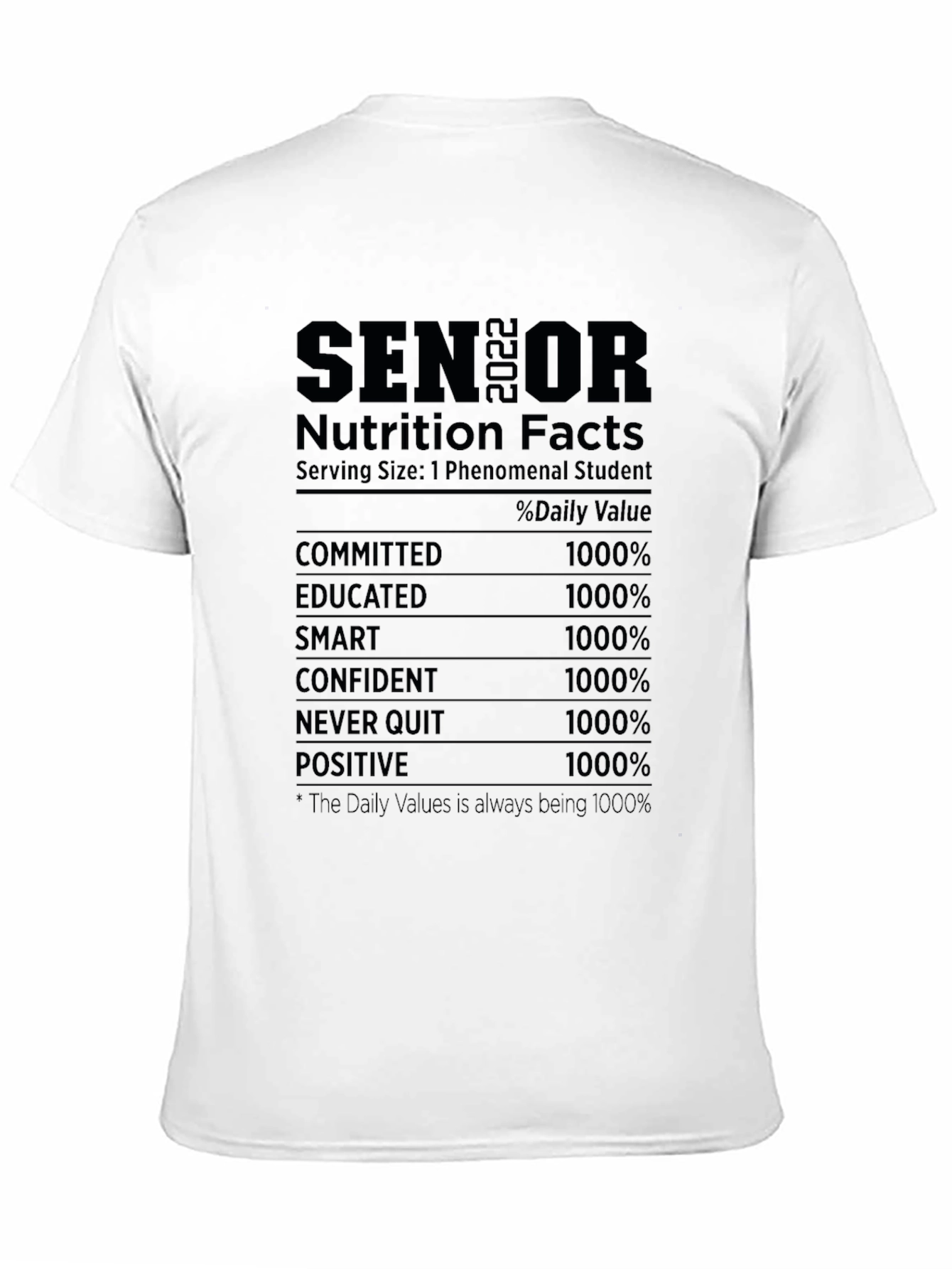 Senior 2022 Nutrition Facts T-Shirt