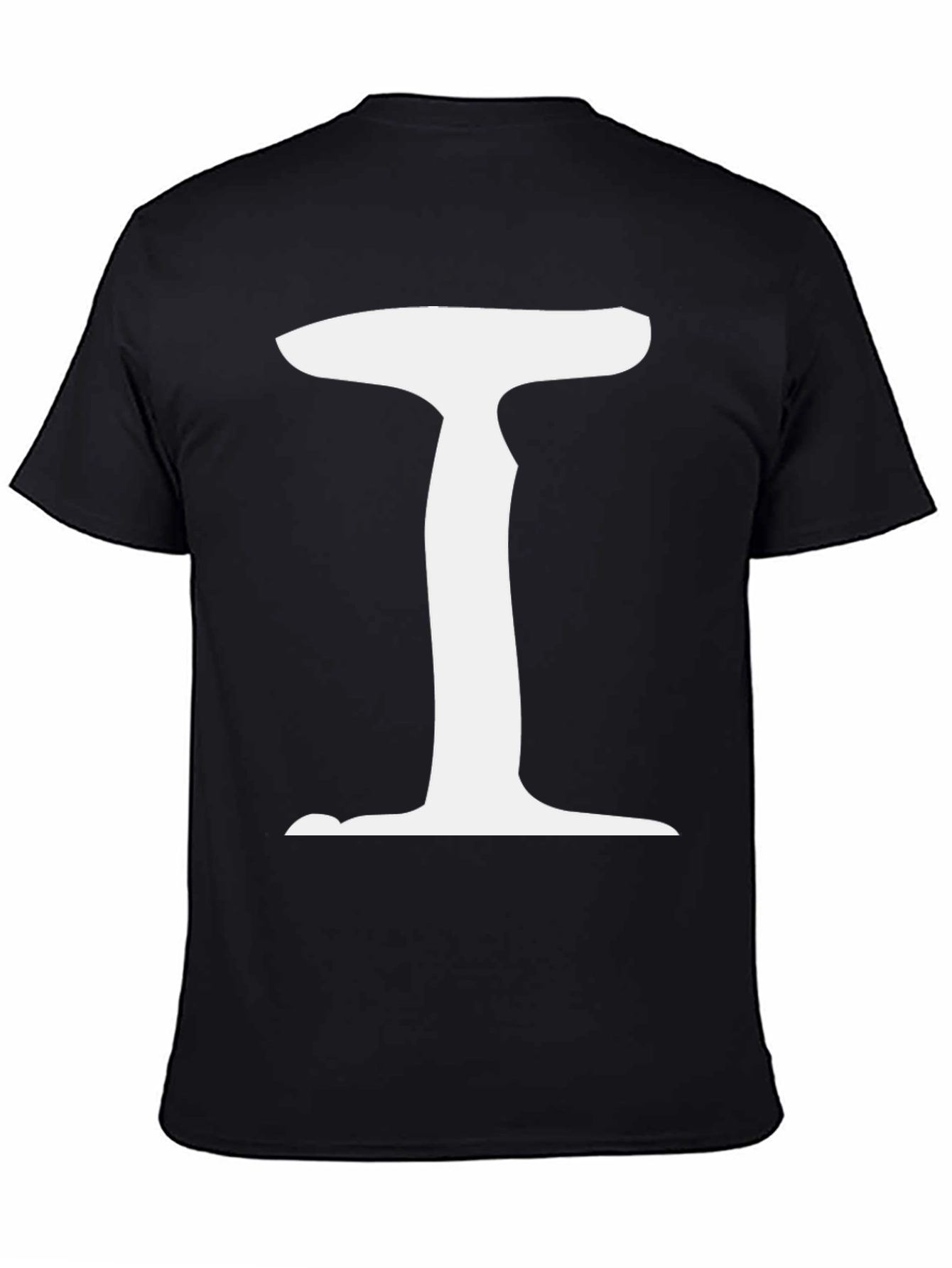 Letter I Graphic Tee - Black Cotton Blend