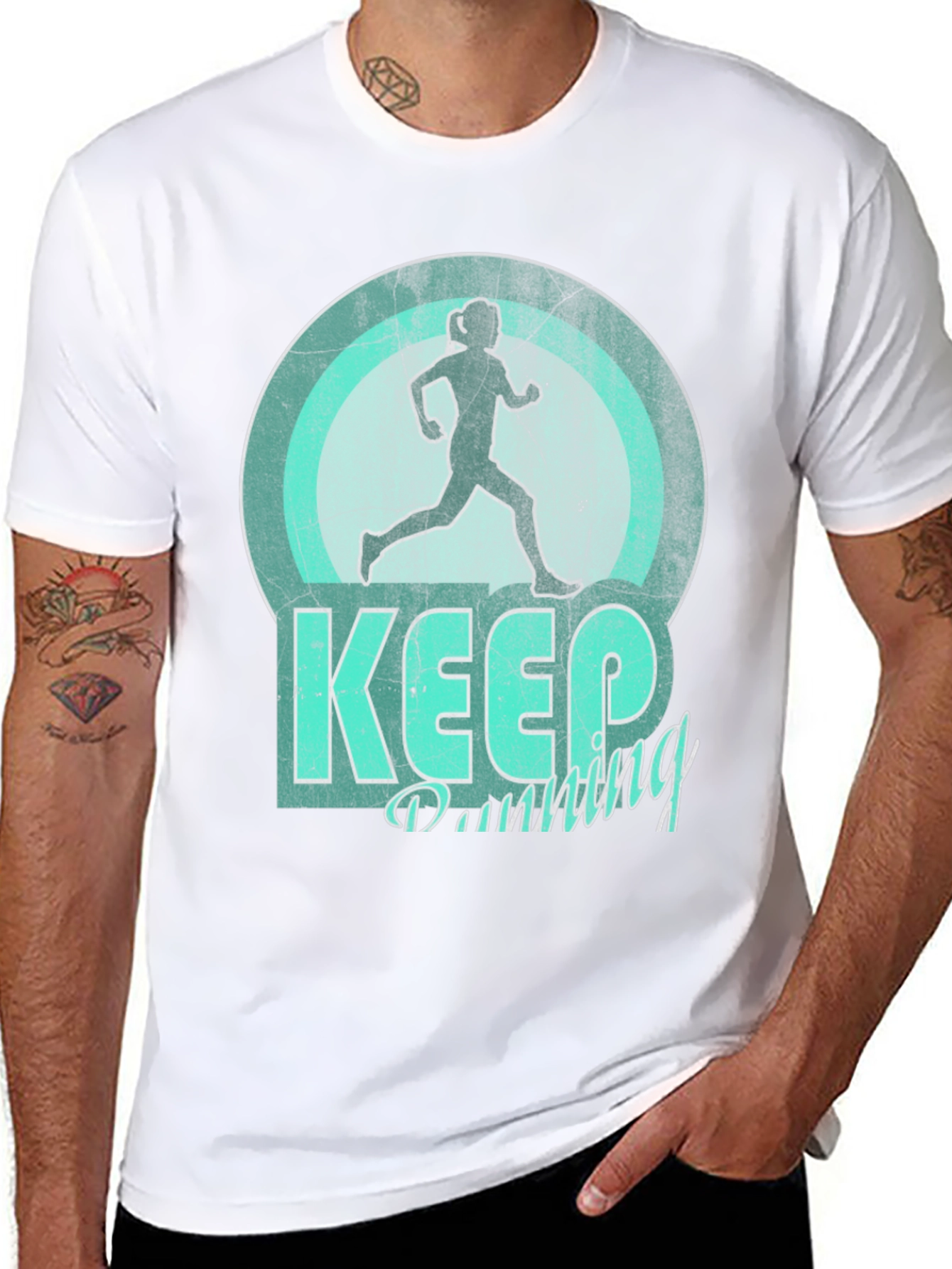 Keep Running Graphic Tee - Black Unisex Shirt