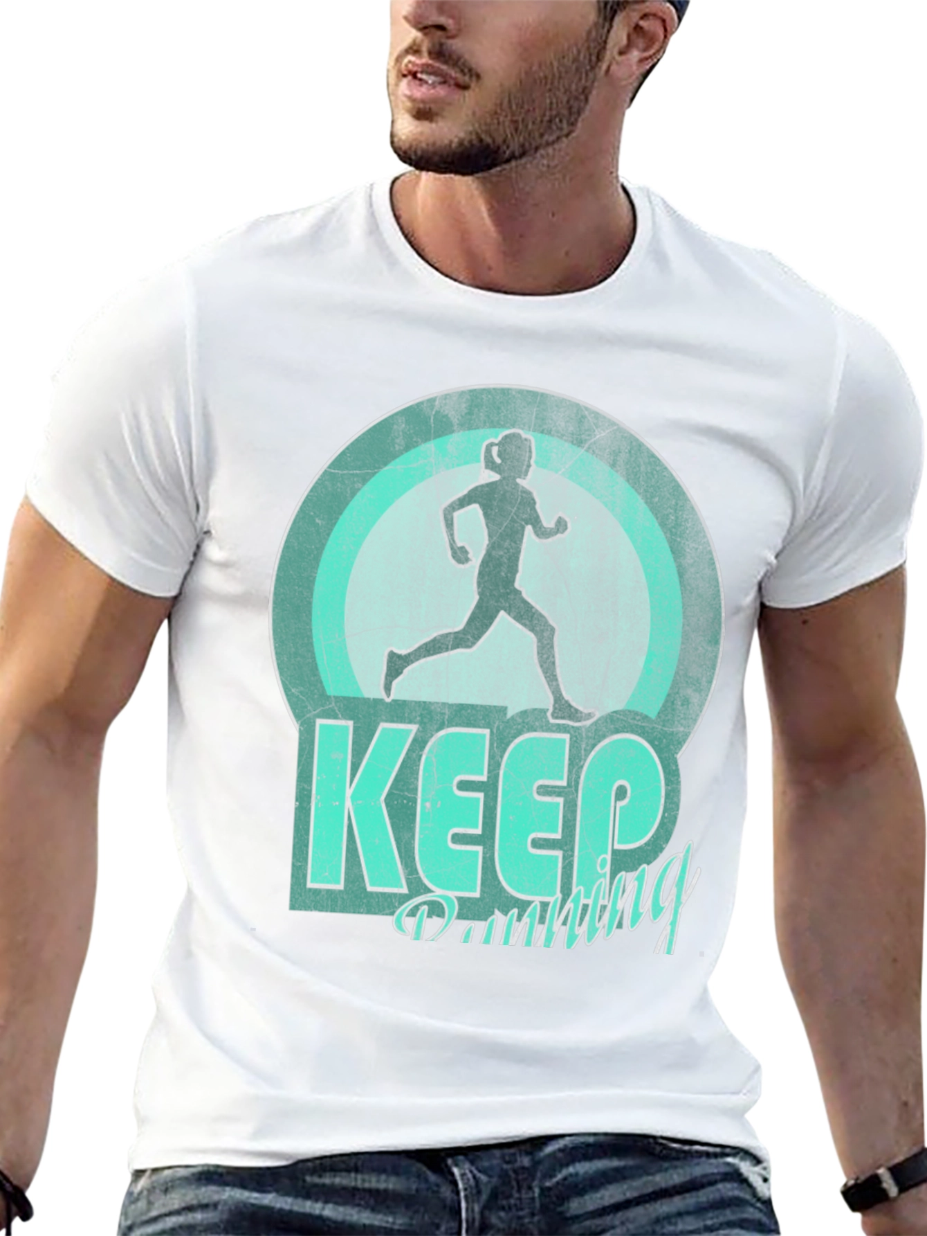 Keep Running Graphic Tee - Black Unisex Shirt