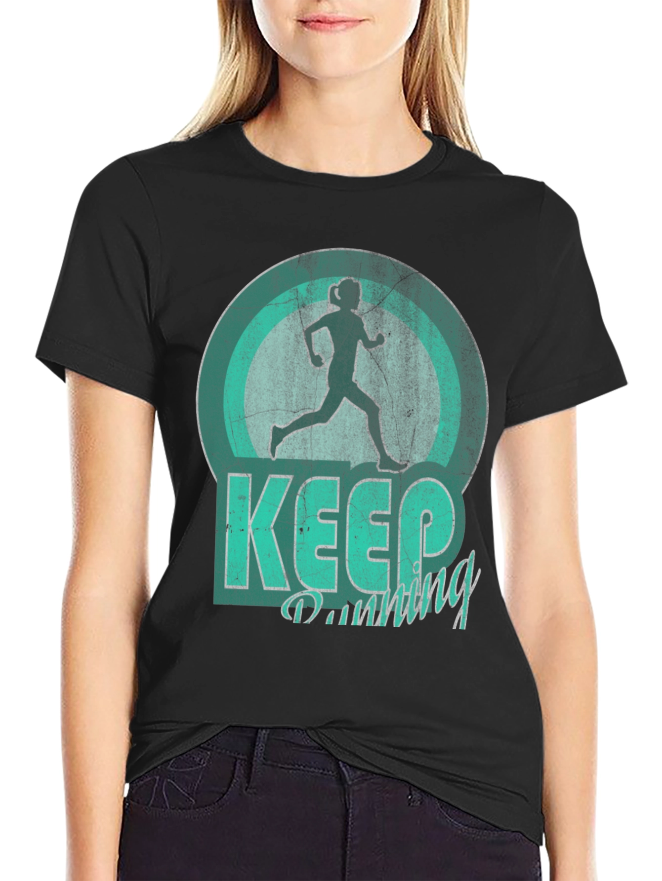 Keep Running Graphic Tee - Black Unisex Shirt