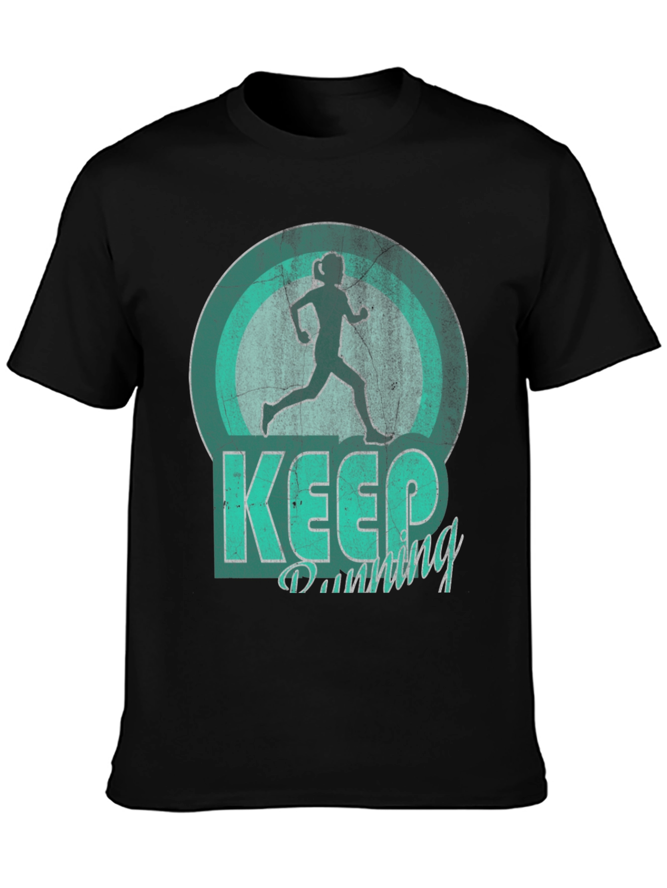 Keep Running Graphic Tee - Black Unisex Shirt