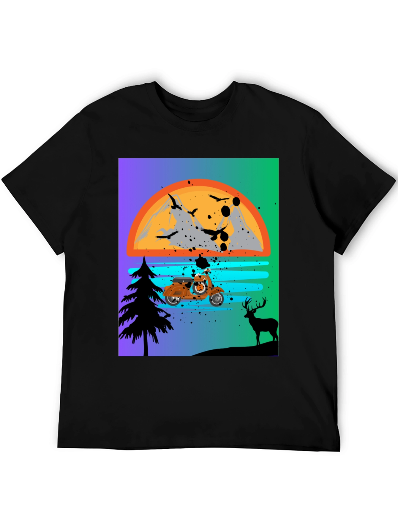 Retro Motorcycle Sunset T-Shirt
