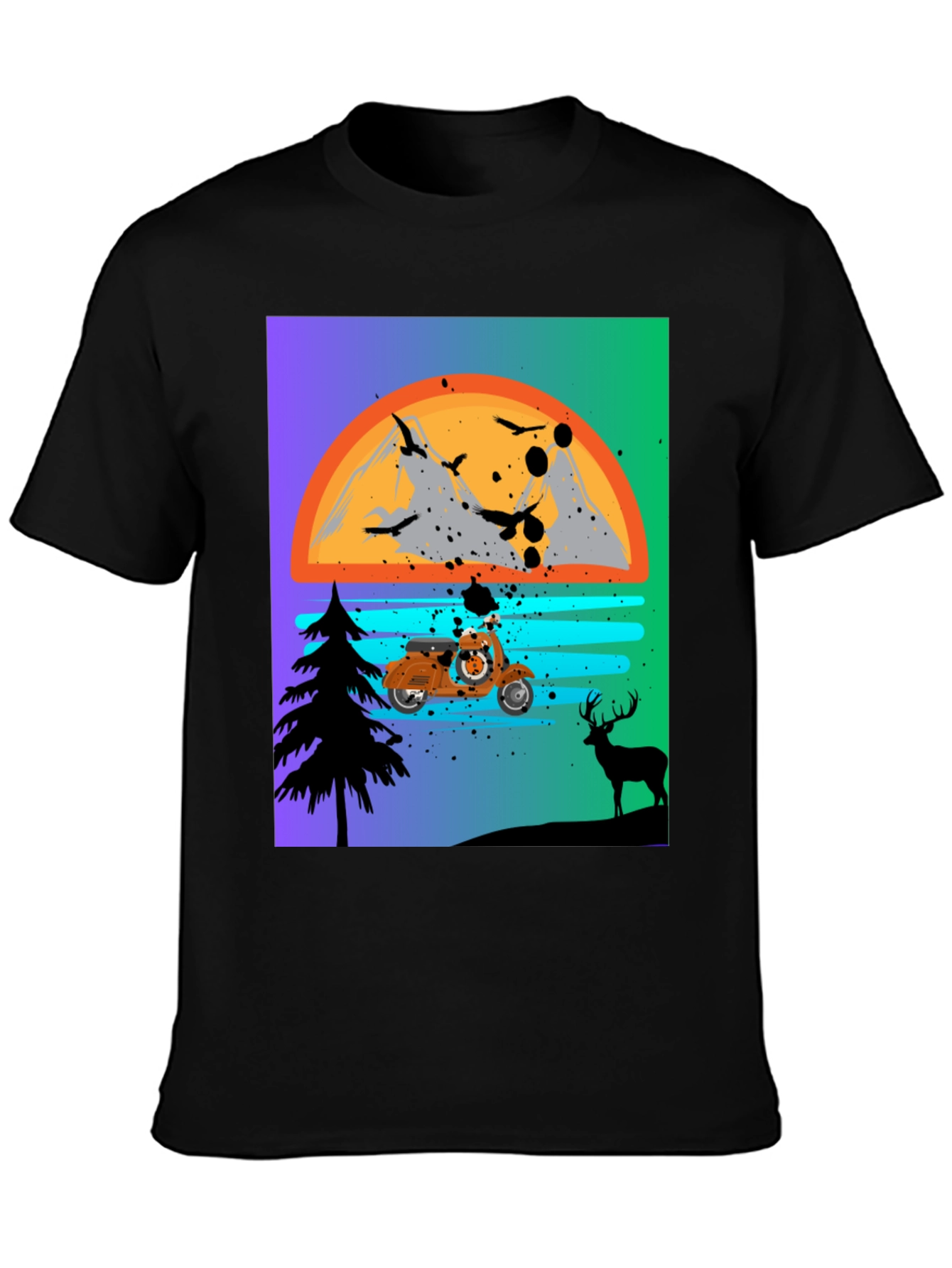Retro Motorcycle Sunset T-Shirt
