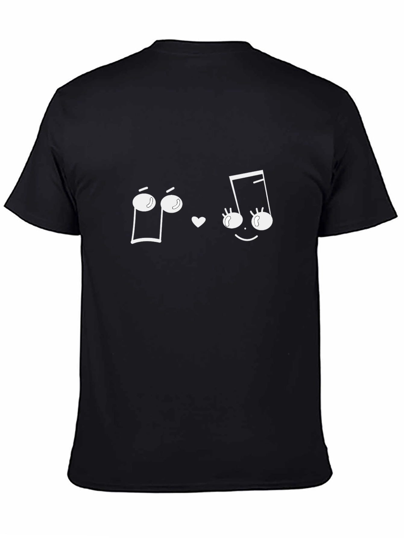 Musical Notes Love Black T-Shirt