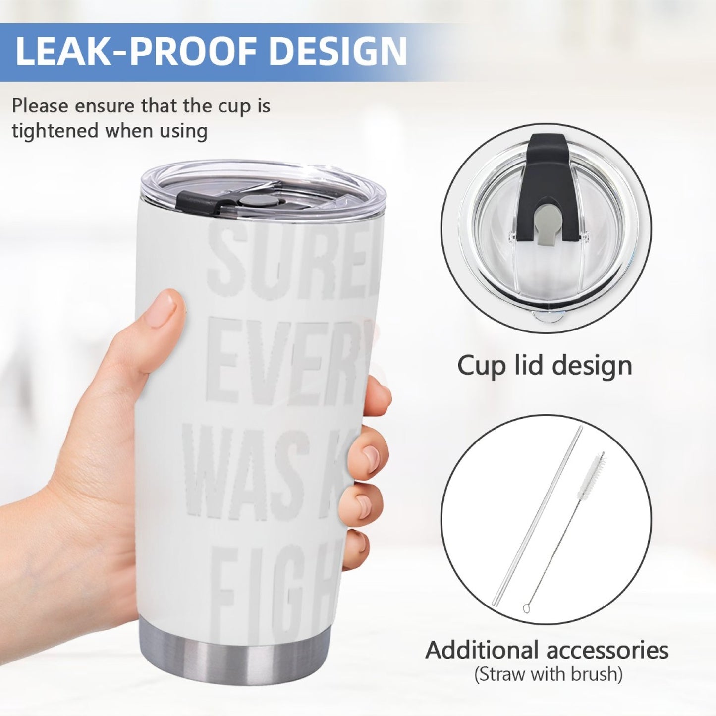 Insulated Stainless Steel Daily Tumbler - Stylish Graphic Design Drinkware