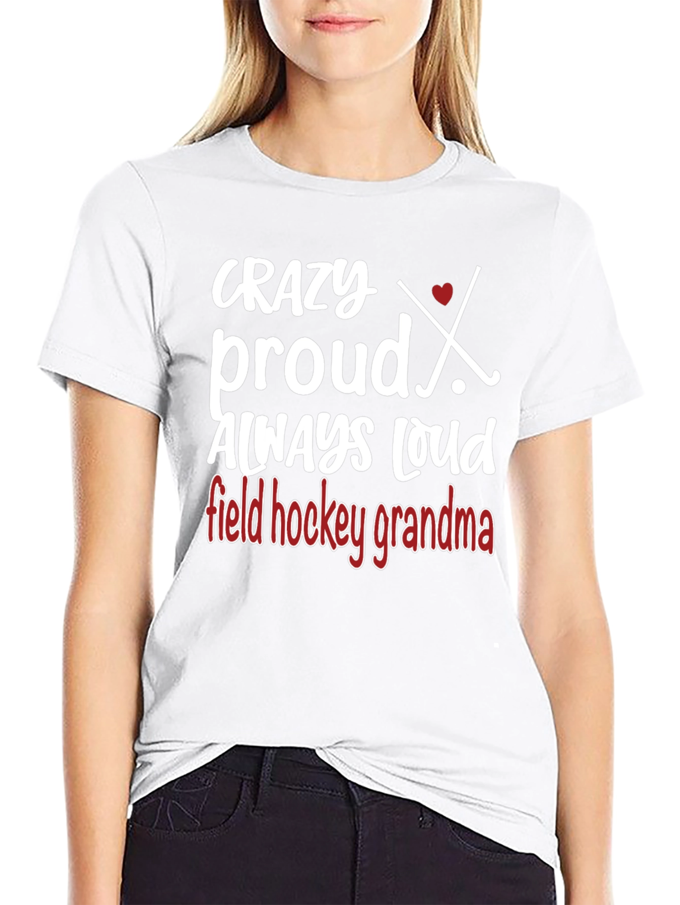 Crazy Proud Field Hockey Grandma Graphic Tee