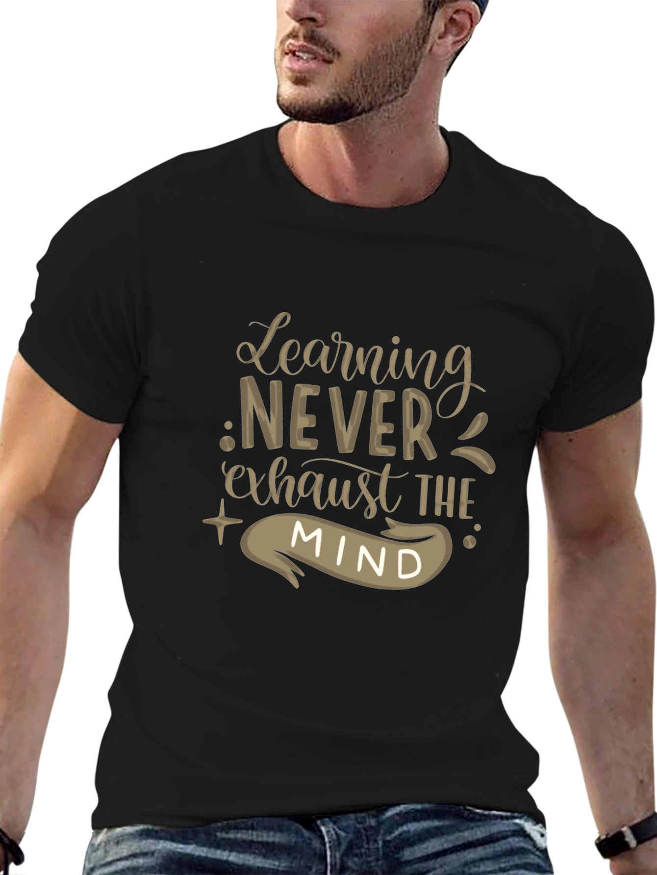 Learning Never Exhausts The Mind Black Tee