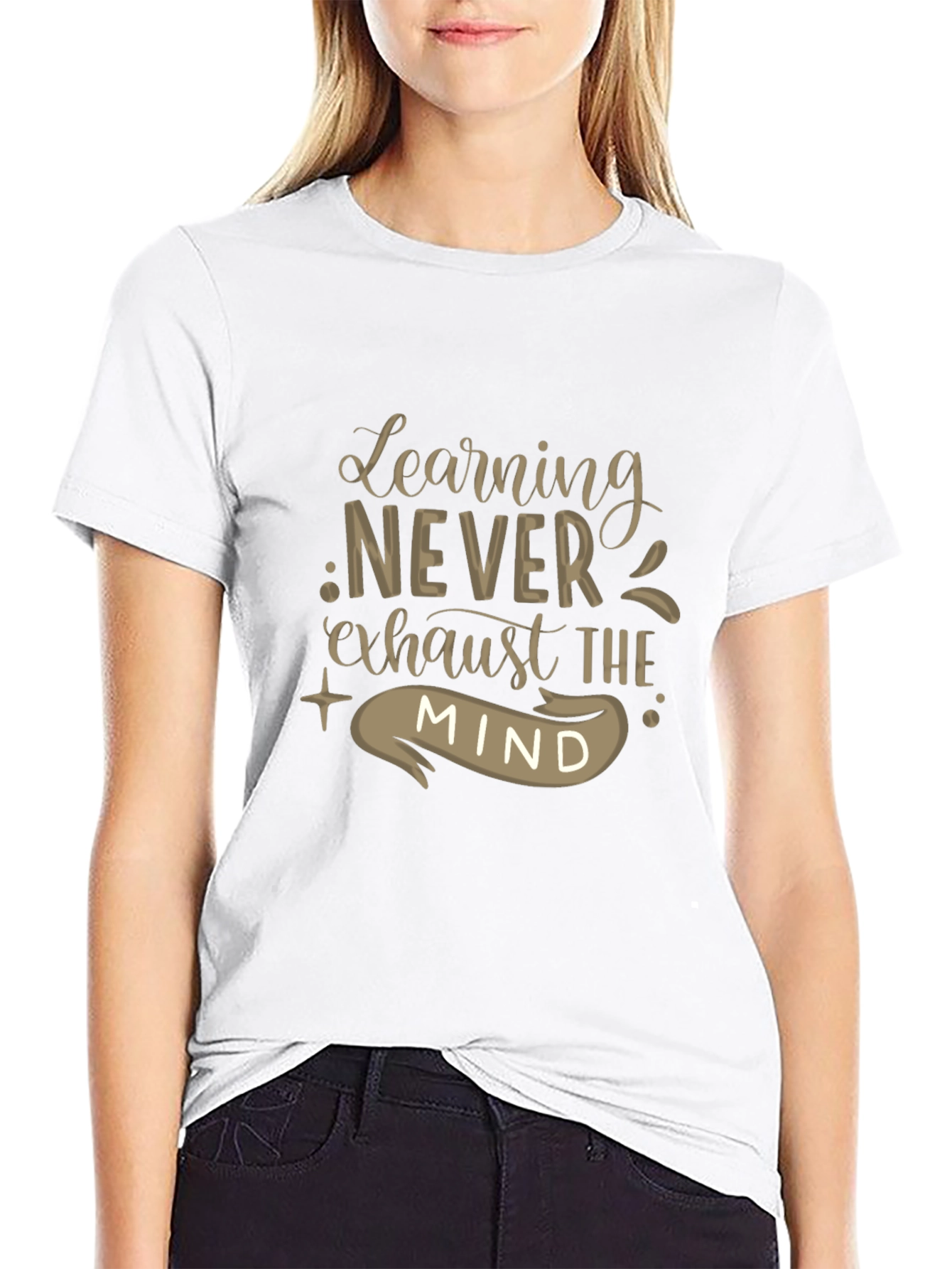Learning Never Exhausts The Mind Black Tee