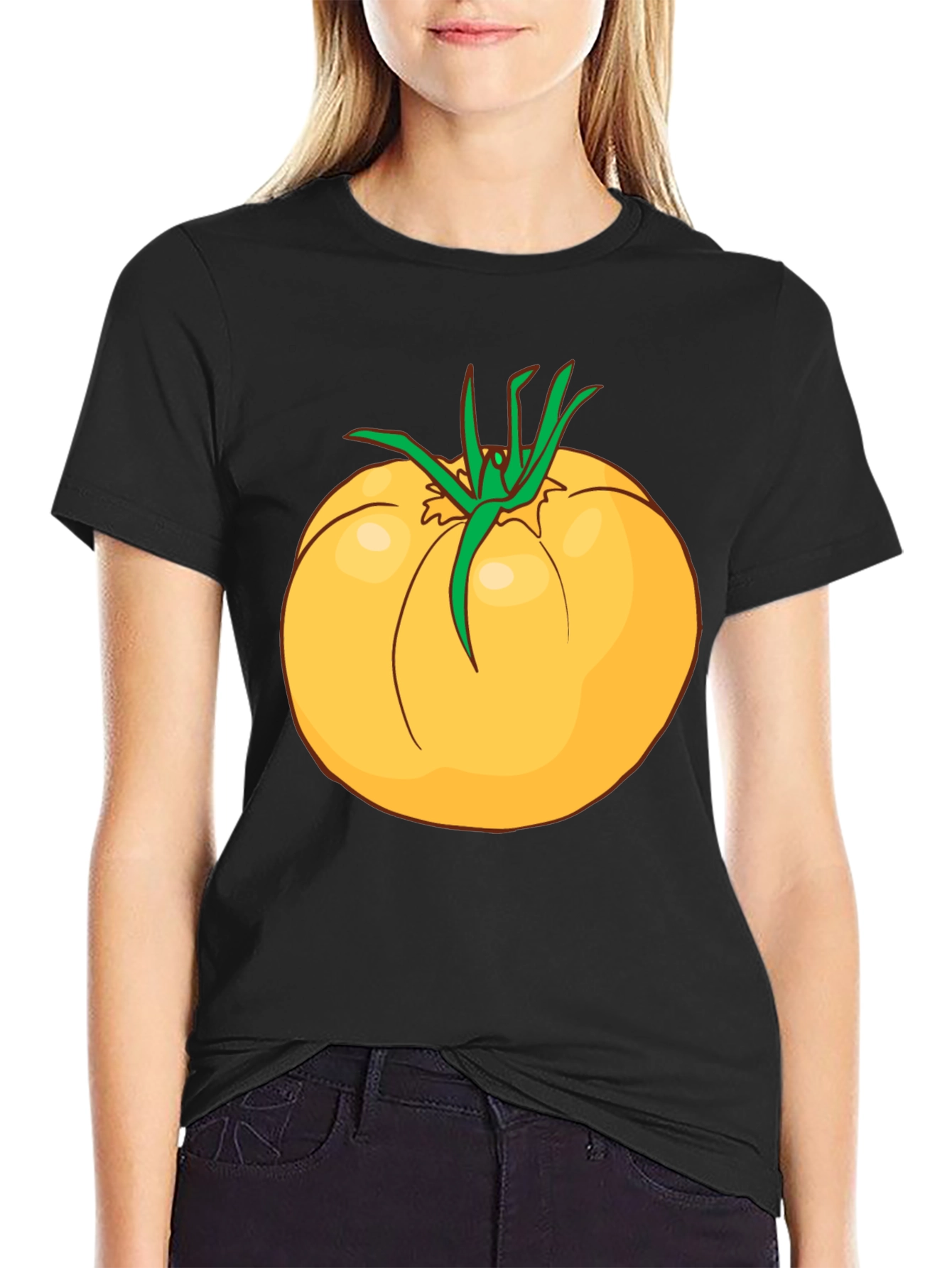 Yellow Tomato Graphic T-Shirt - Casual Cotton Tee