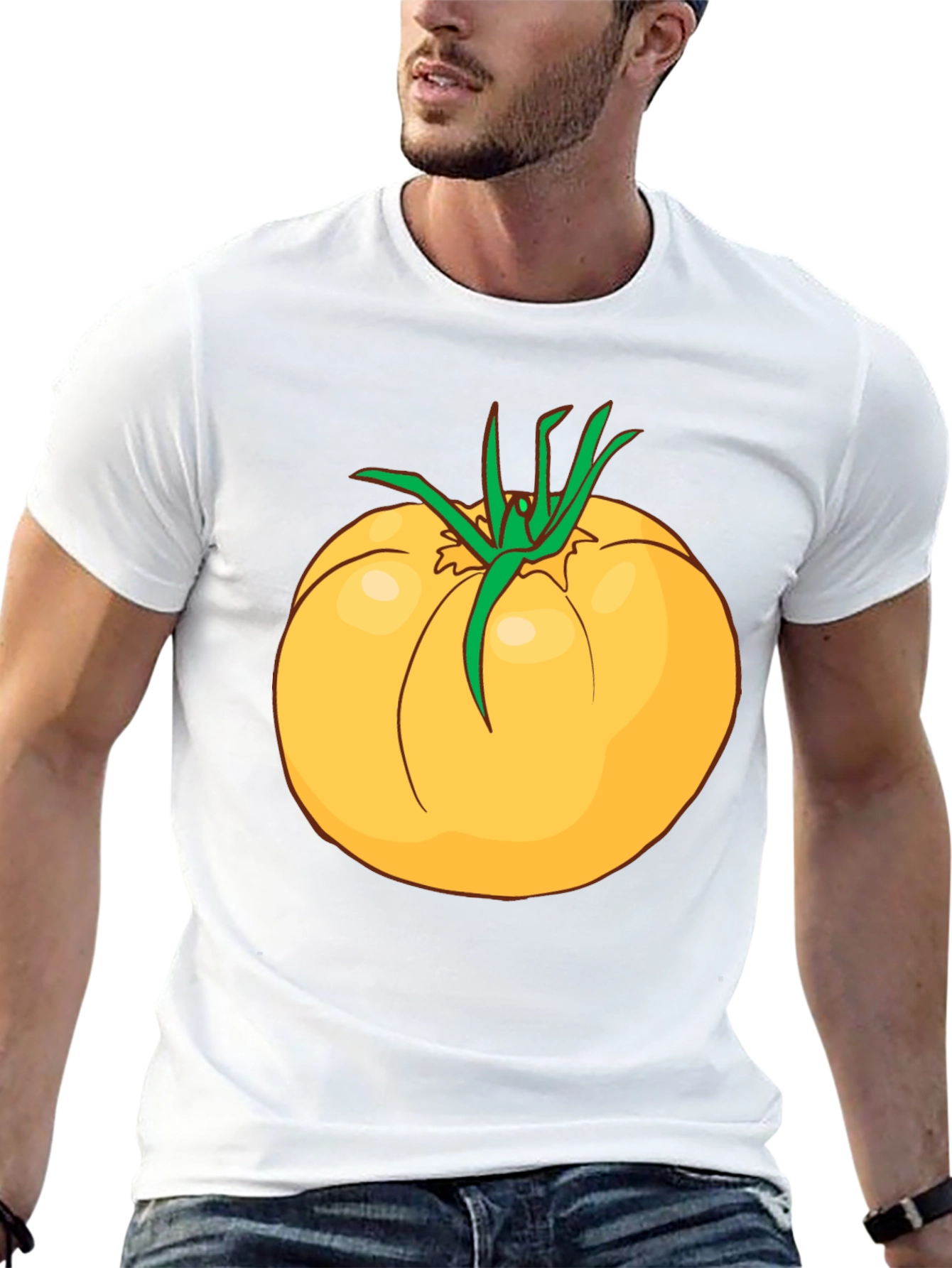 Yellow Tomato Graphic T-Shirt - Casual Cotton Tee