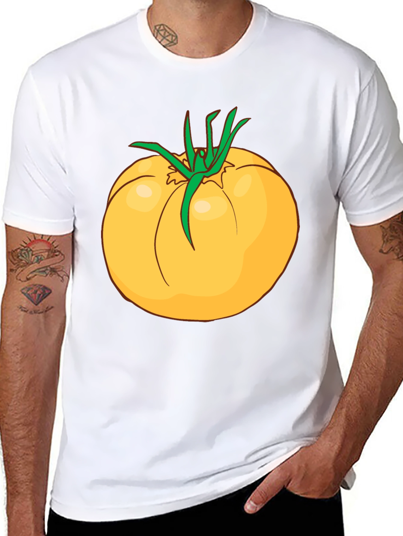 Yellow Tomato Graphic T-Shirt - Casual Cotton Tee