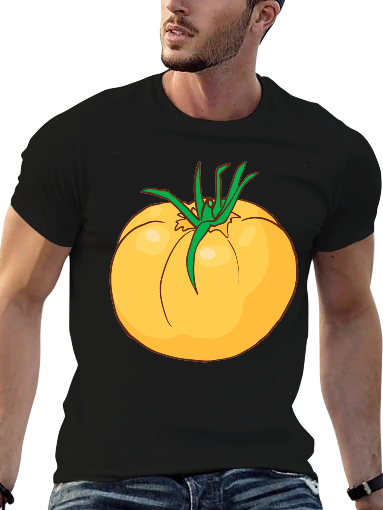 Yellow Tomato Graphic T-Shirt - Casual Cotton Tee