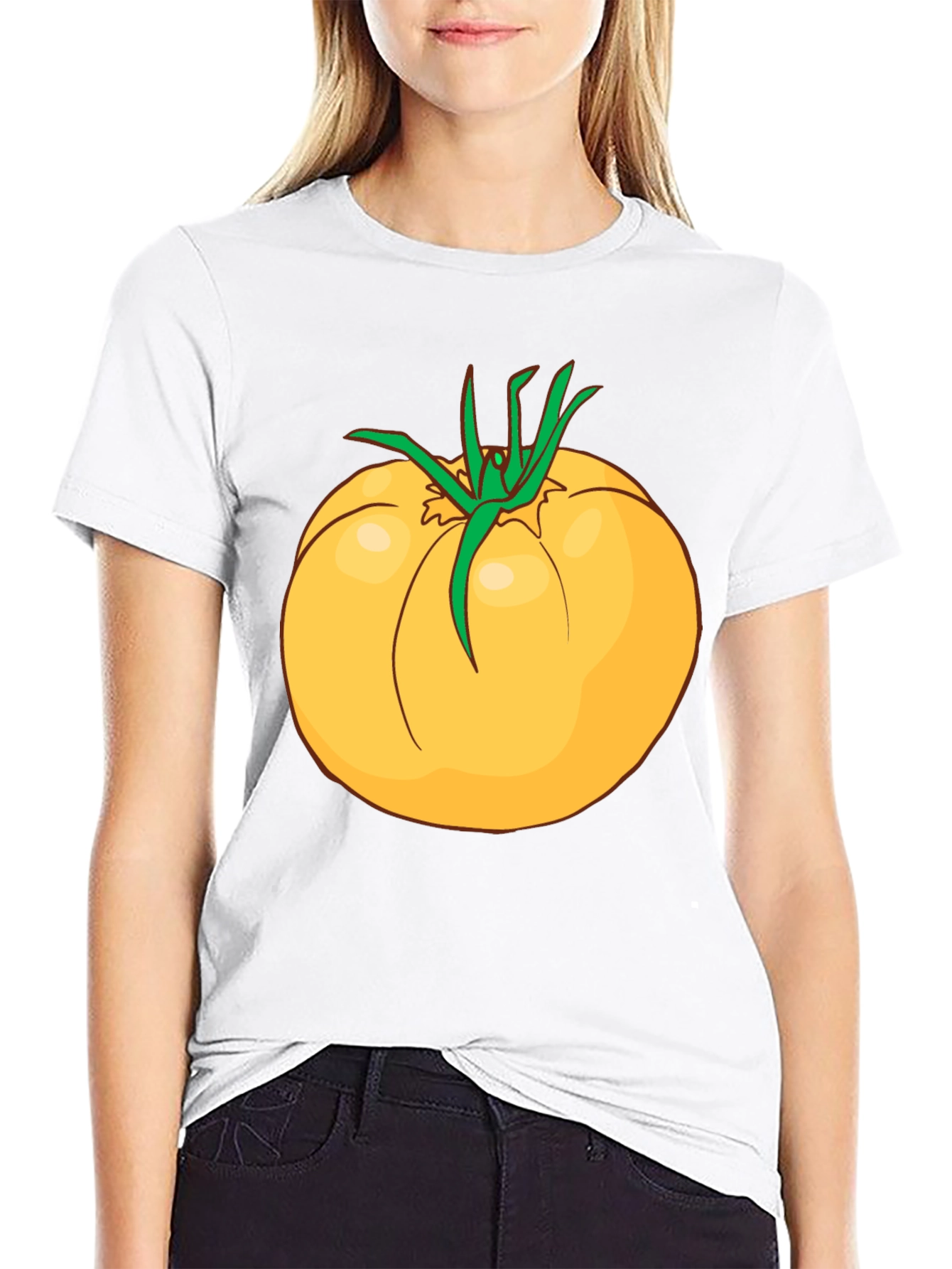 Yellow Tomato Graphic T-Shirt - Casual Cotton Tee