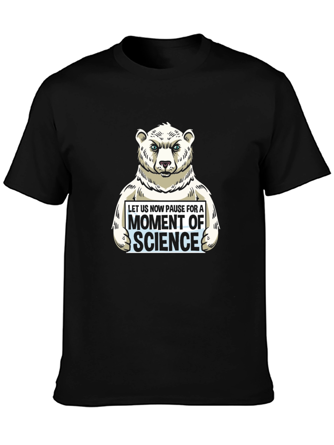 Science Bear Graphic T-Shirt - Black