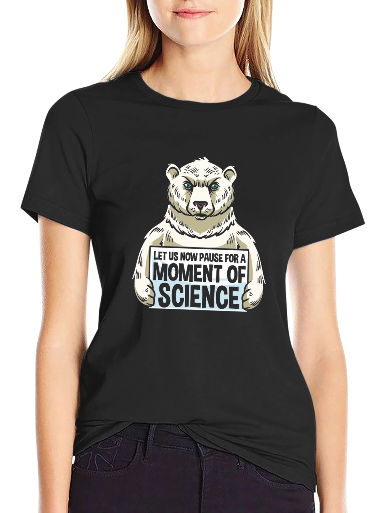 Science Bear Graphic T-Shirt - Black