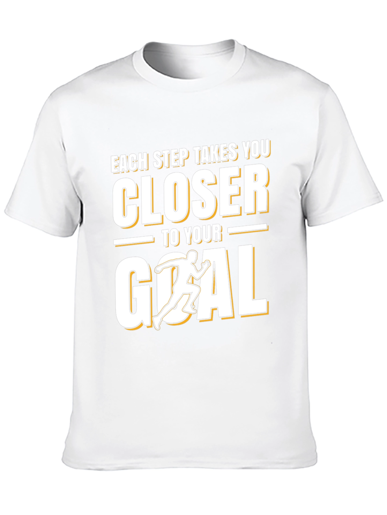 Motivational Each Step Closer to Goal Black T-Shirt