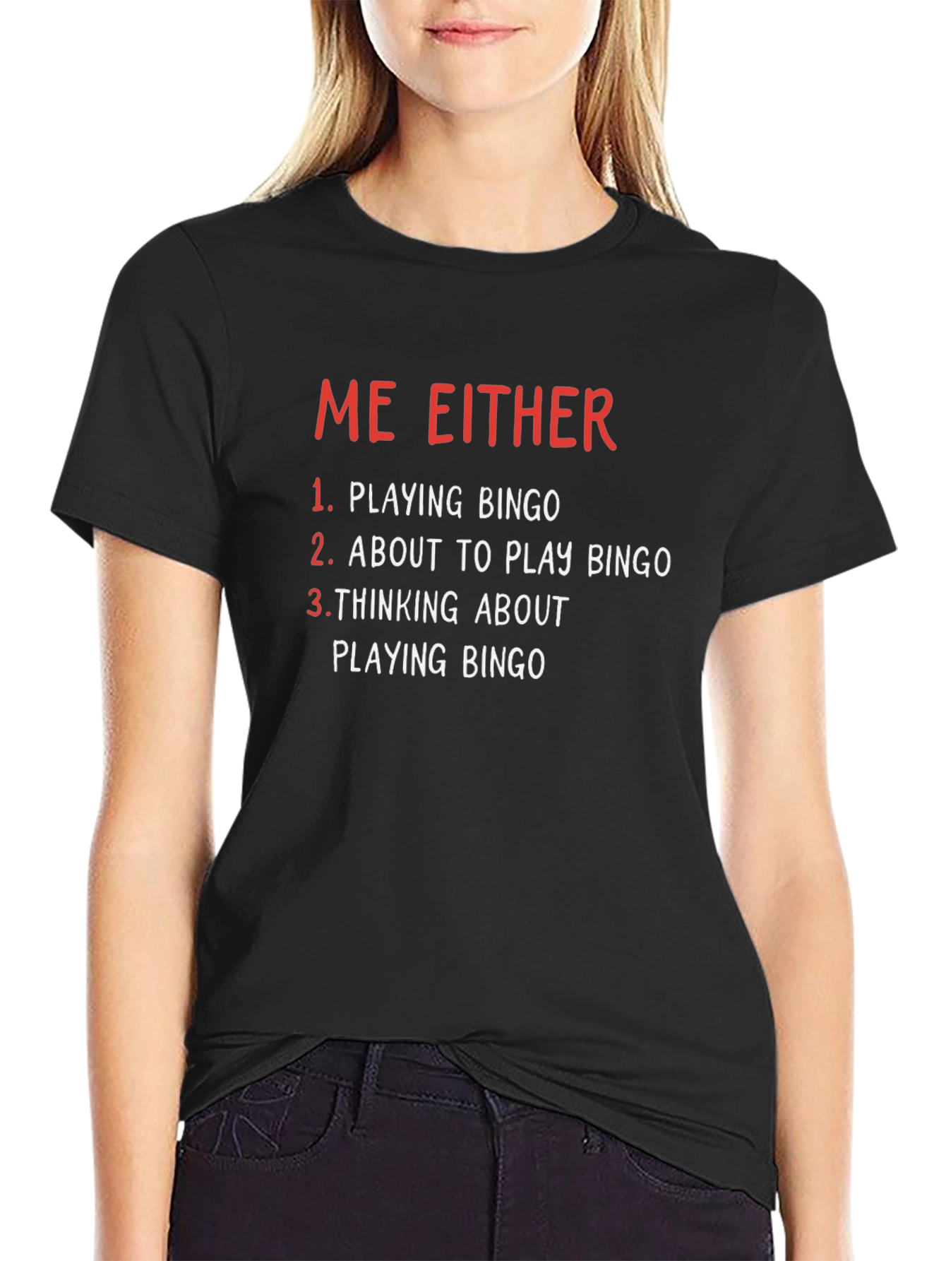 Funny Bingo T-Shirt - Me Either Playing Bingo