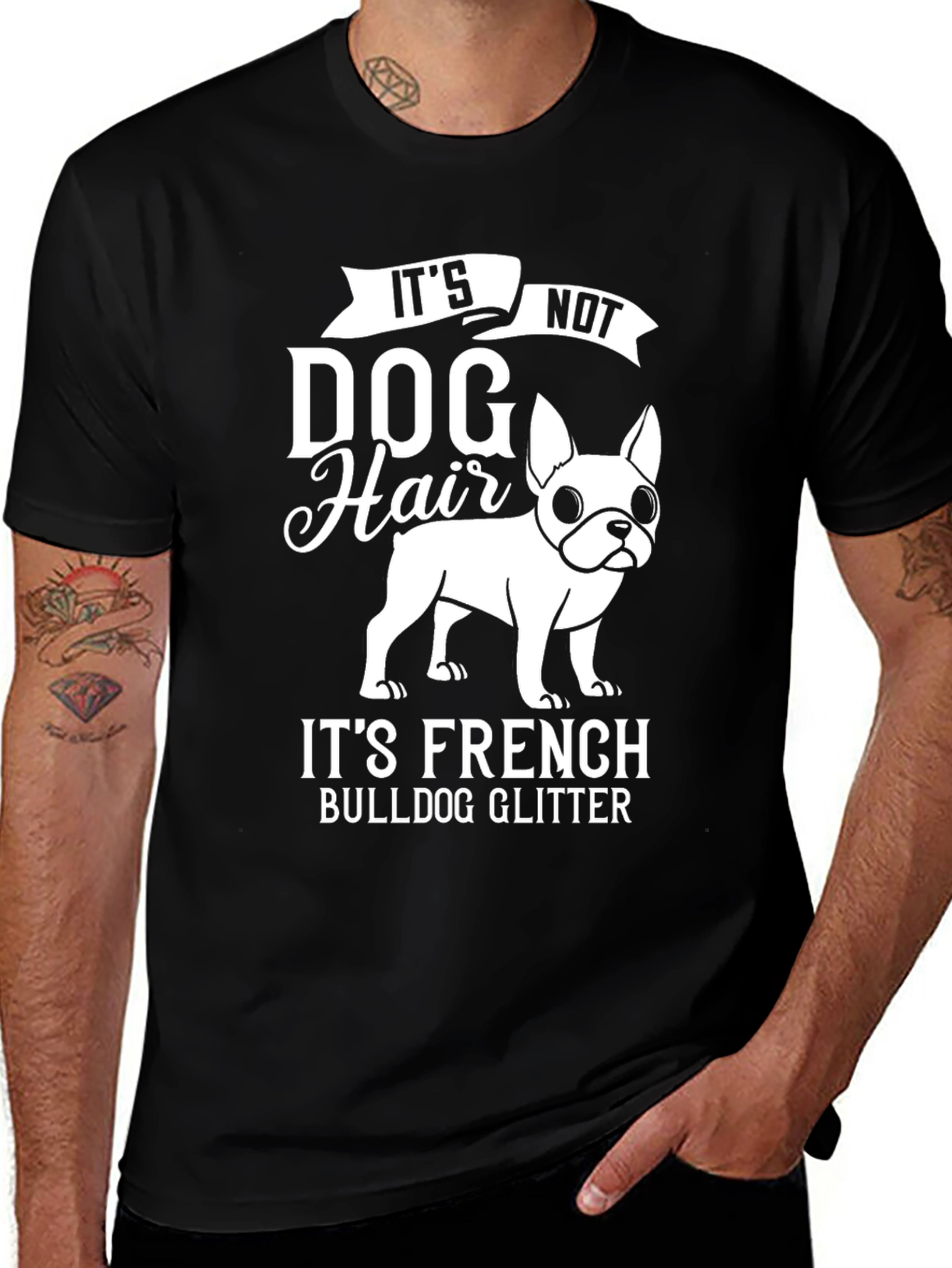 Funny French Bulldog Glitter T-Shirt