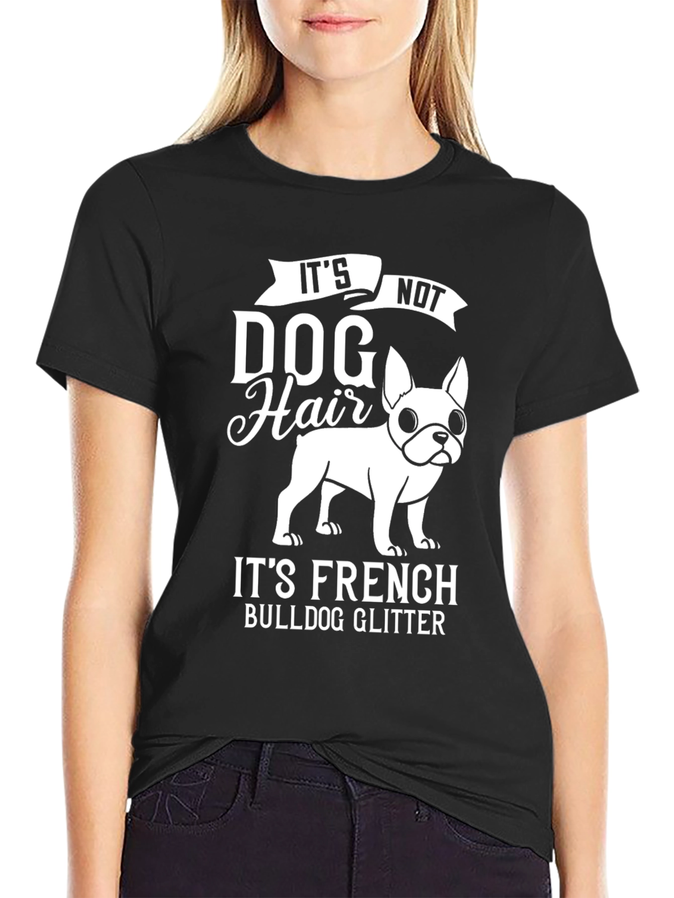 Funny French Bulldog Glitter T-Shirt