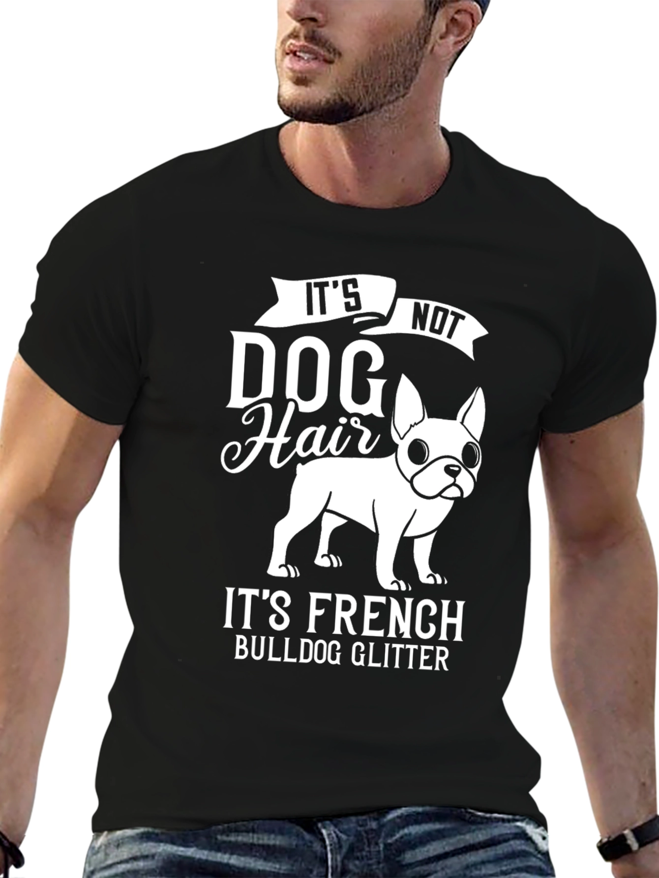 Funny French Bulldog Glitter T-Shirt
