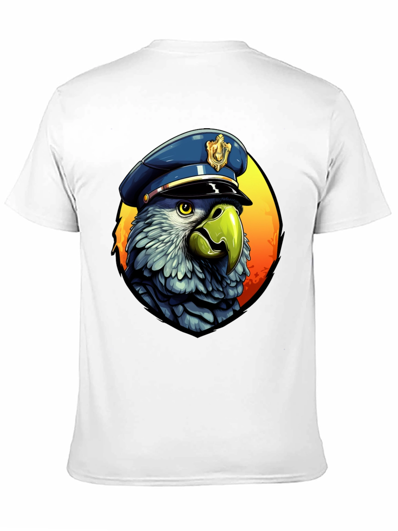 Parrot Police T-Shirt - Cartoon Graphic Tee
