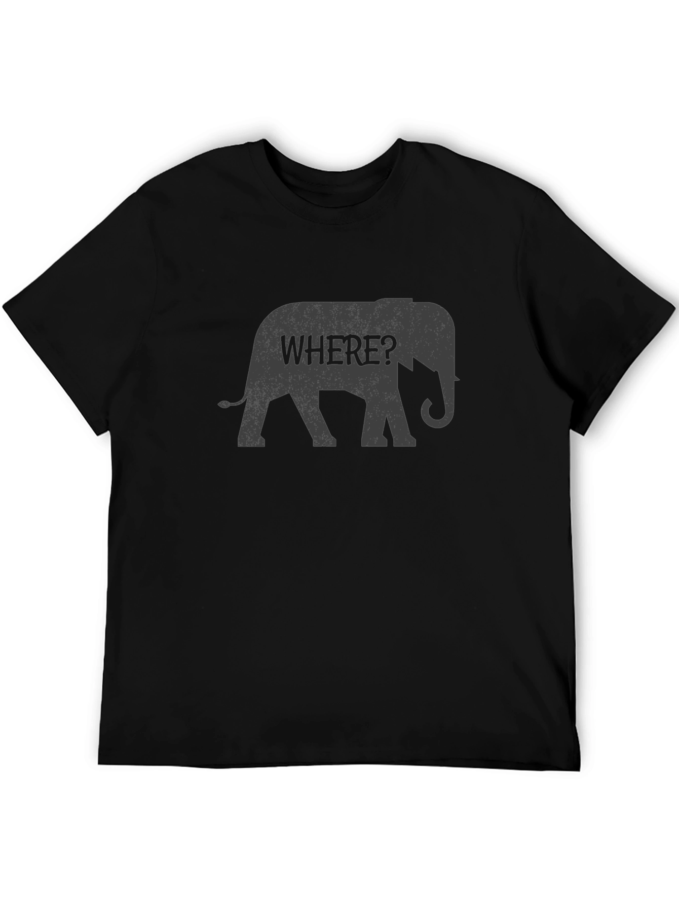 Elephant Where? Graphic Black T-Shirt