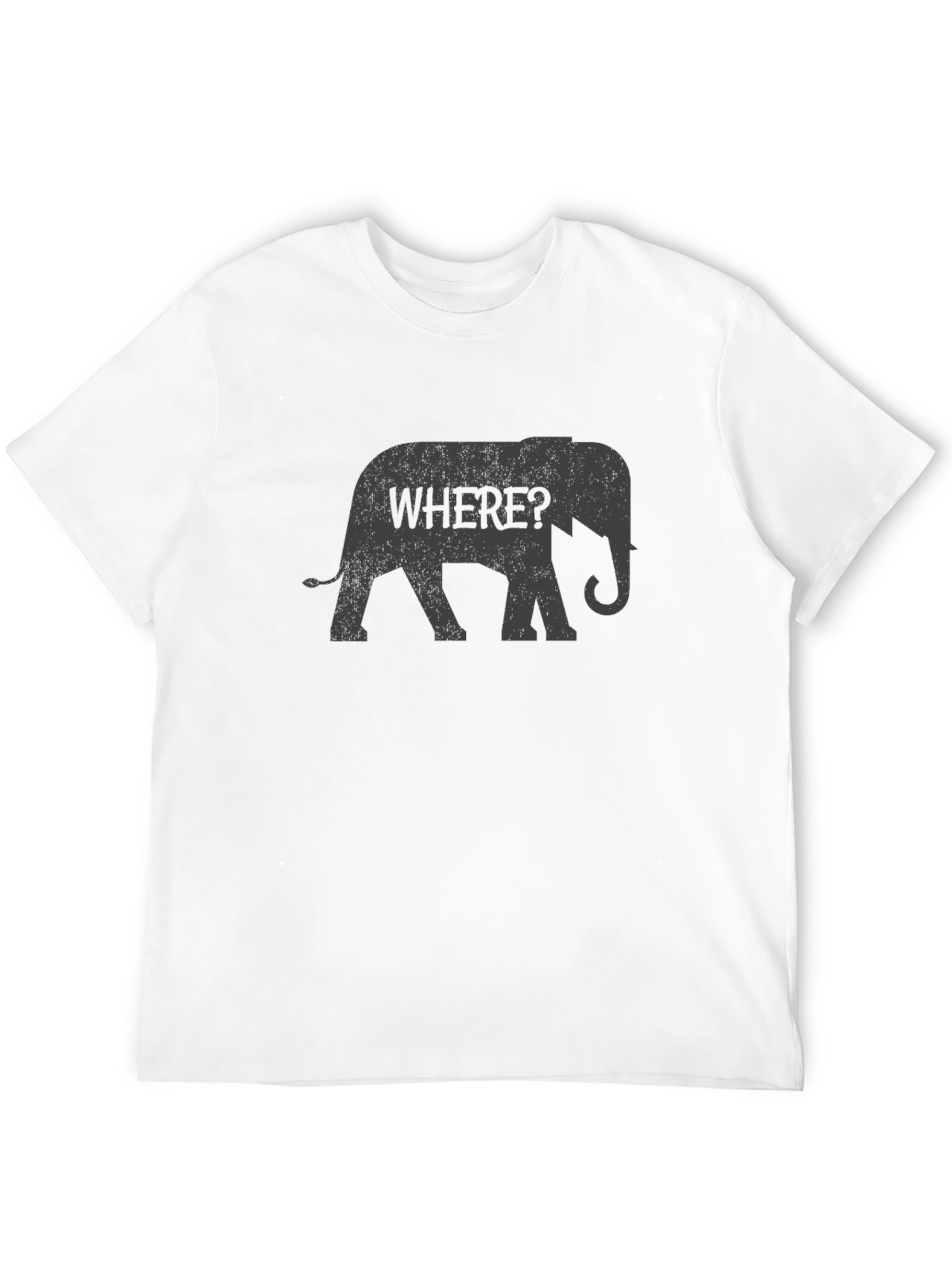 Elephant Where? Graphic Black T-Shirt