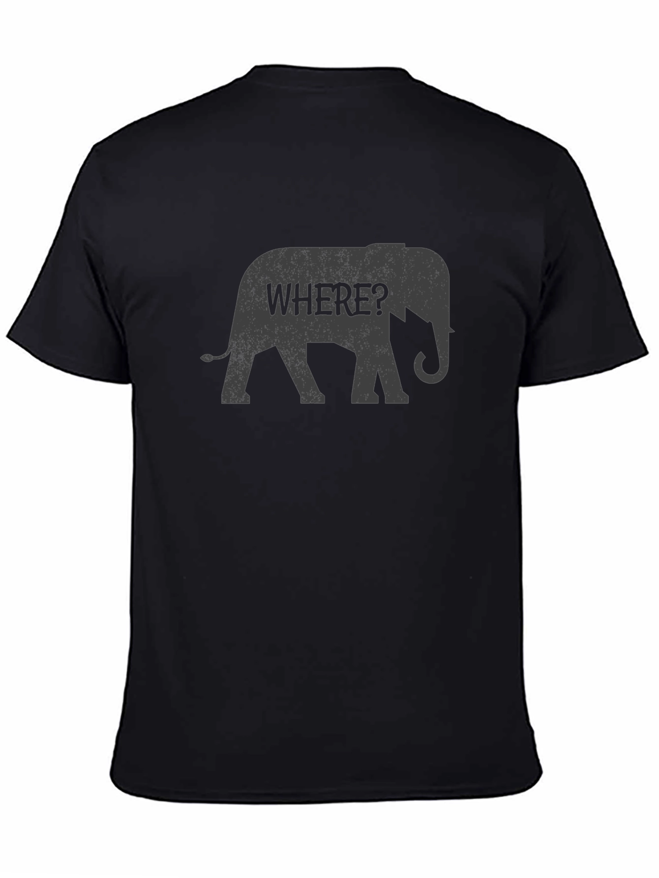 Elephant Where? Graphic Black T-Shirt
