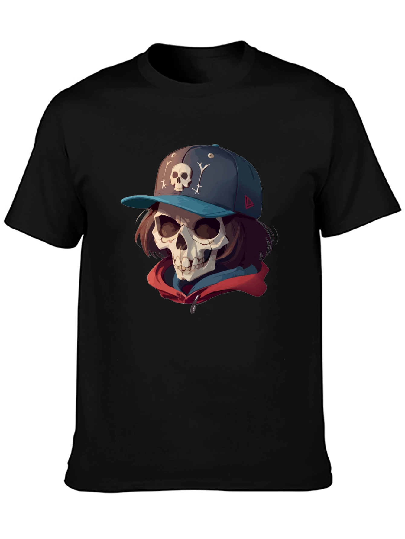 Skull Cap Graphic Tee - Edgy Streetwear
