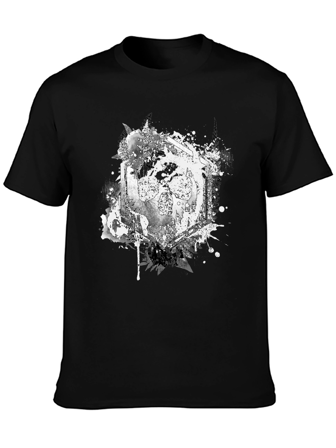 Edgy Skull Graphic T-Shirt - Black
