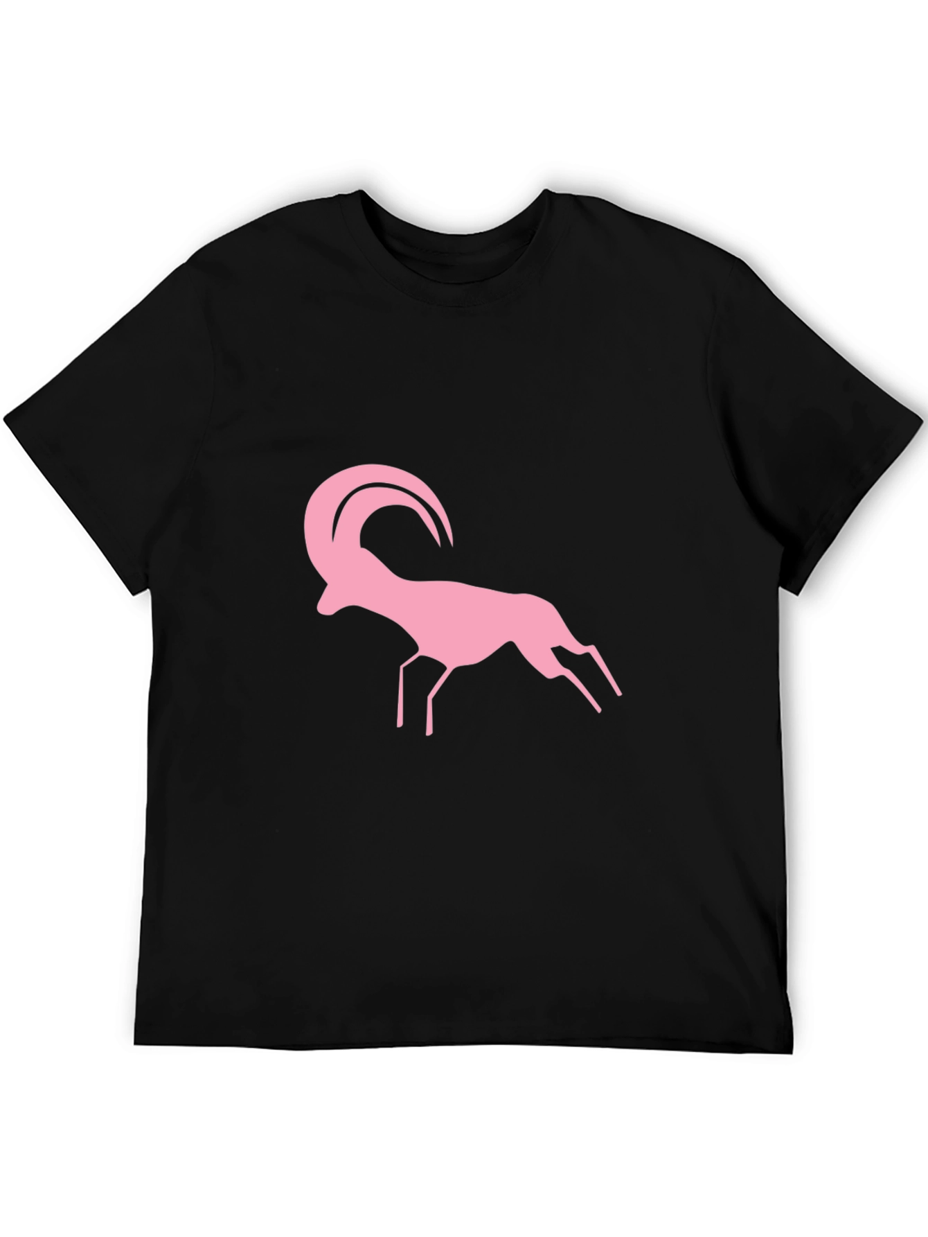 Pink Ram Graphic Black T-Shirt