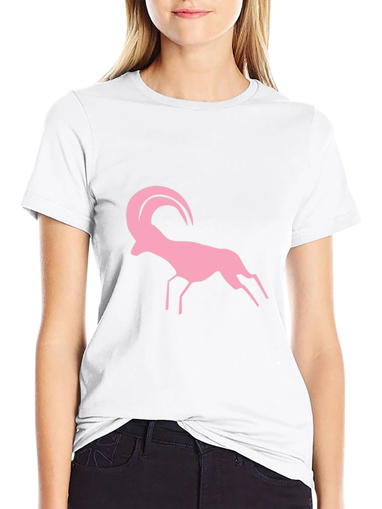 Pink Ram Graphic Black T-Shirt