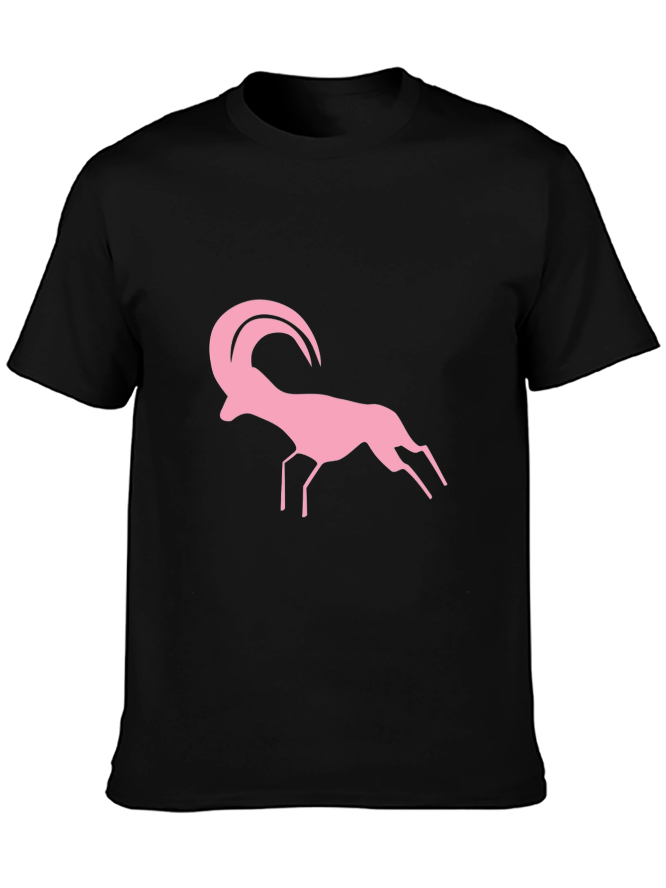 Pink Ram Graphic Black T-Shirt