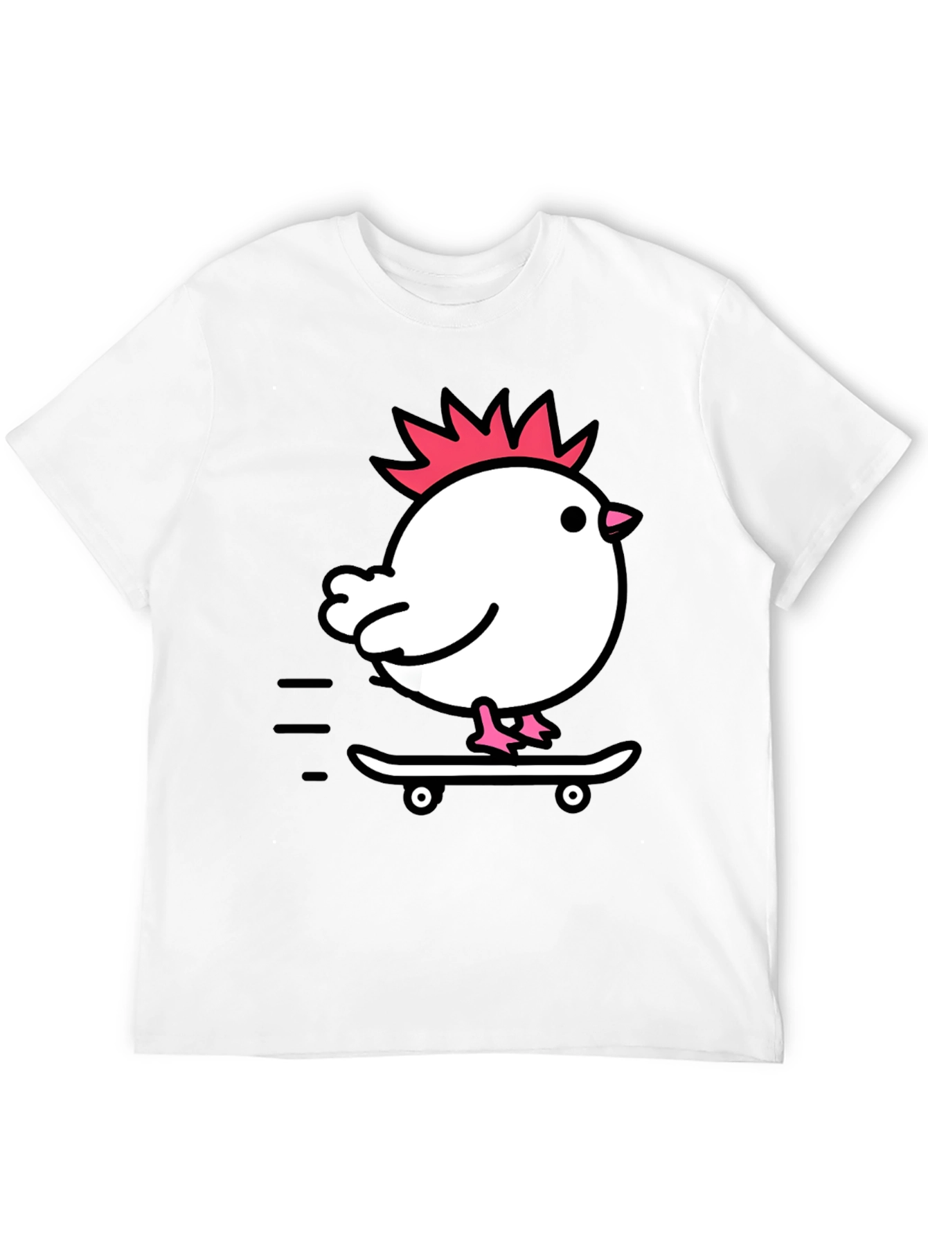 Chicken on Skateboard Graphic Tee