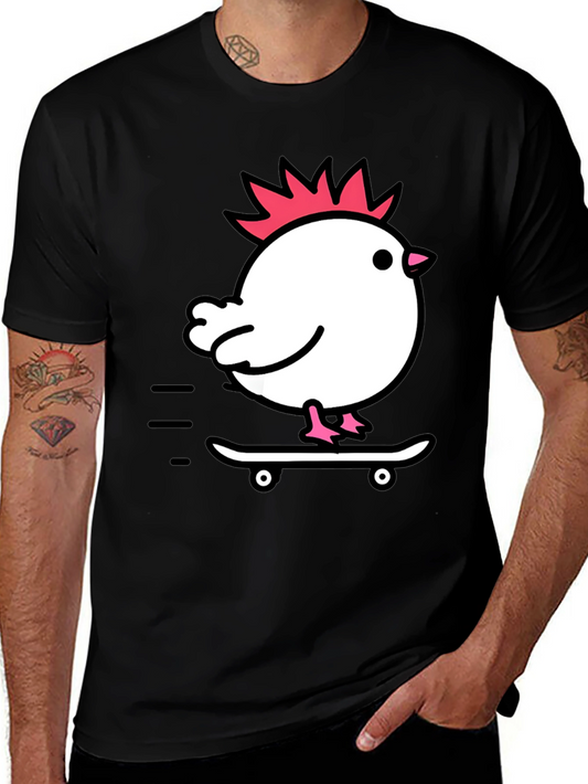 Chicken on Skateboard Graphic Tee