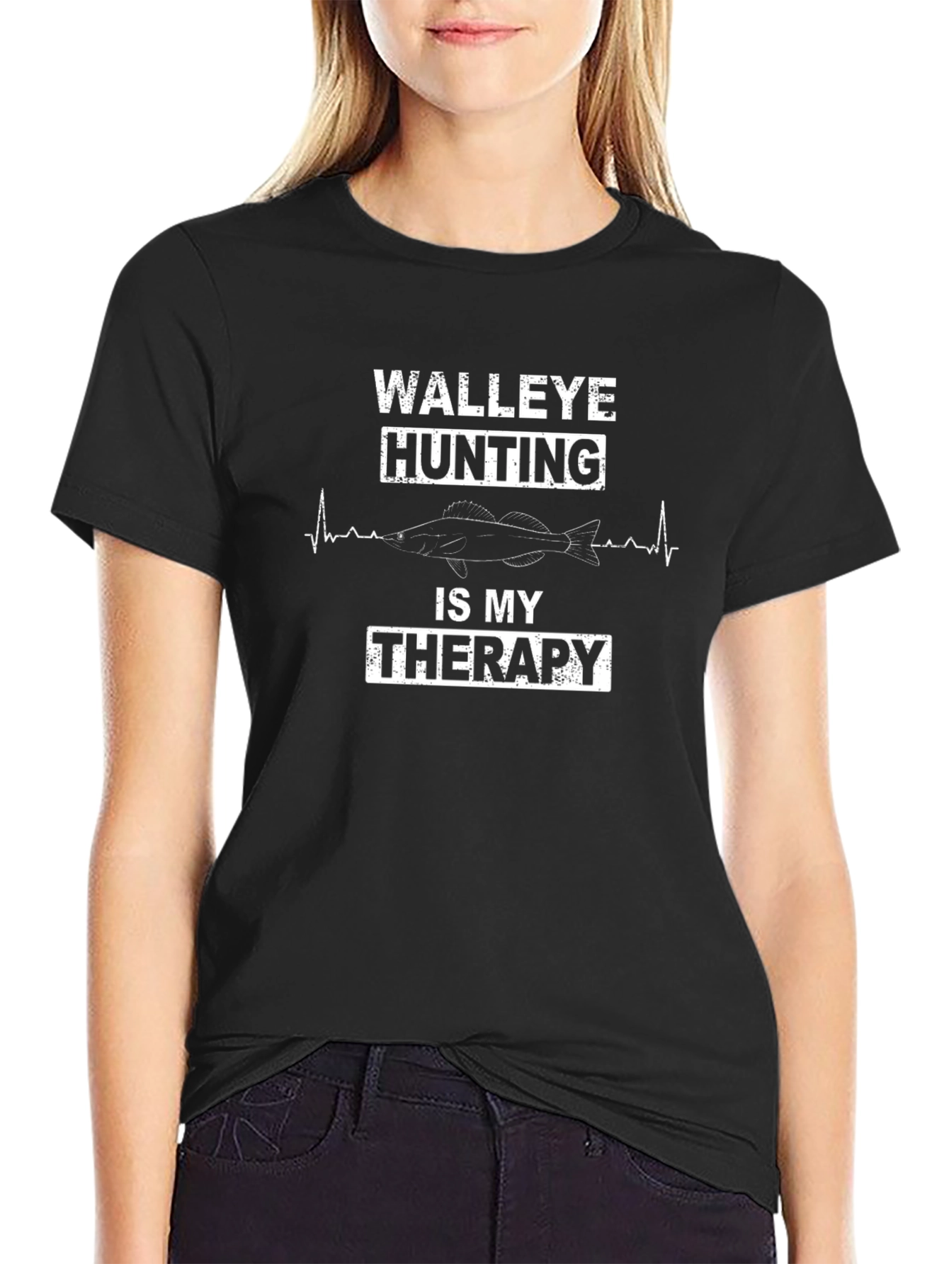 Walleye Hunting Therapy T-Shirt - Fisherman Tee