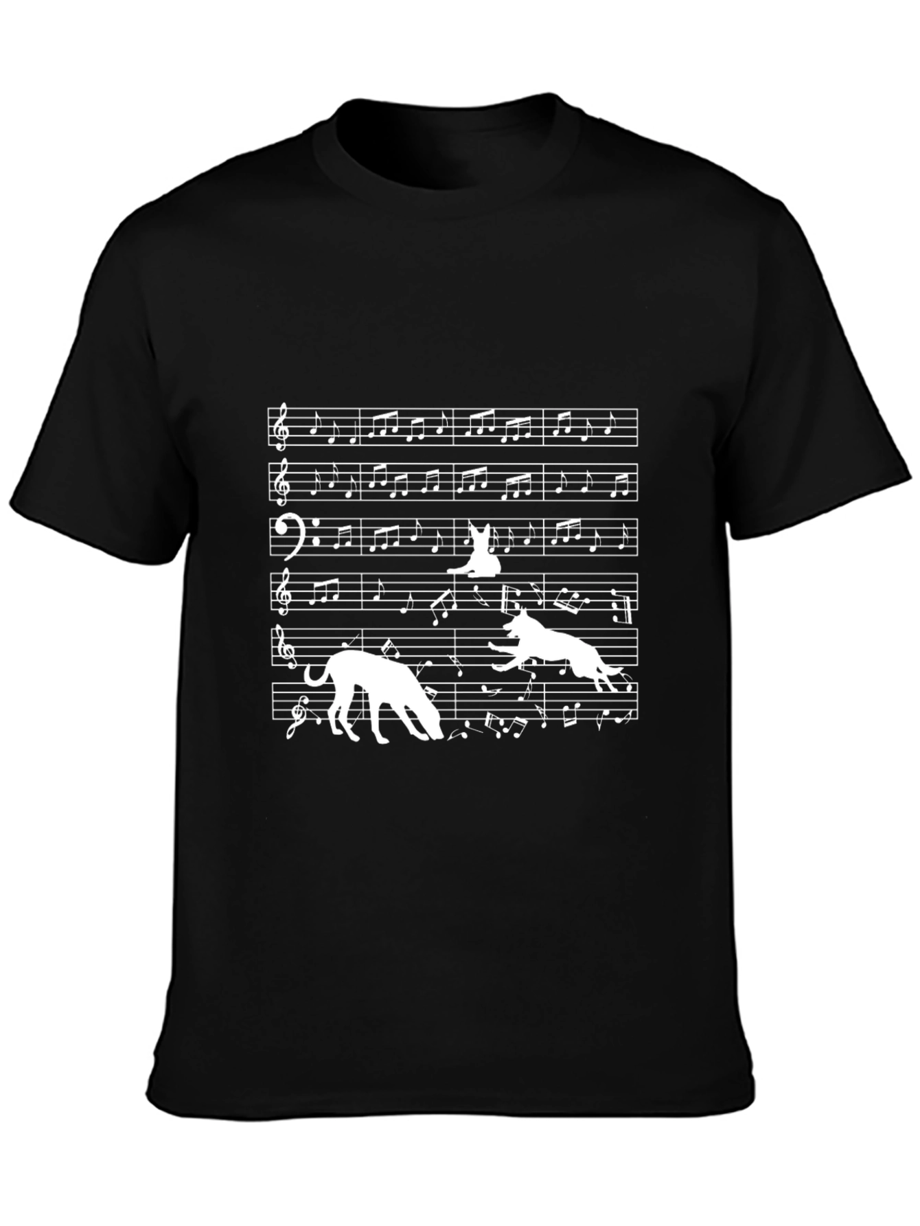 Musical Dog T-Shirt - Black