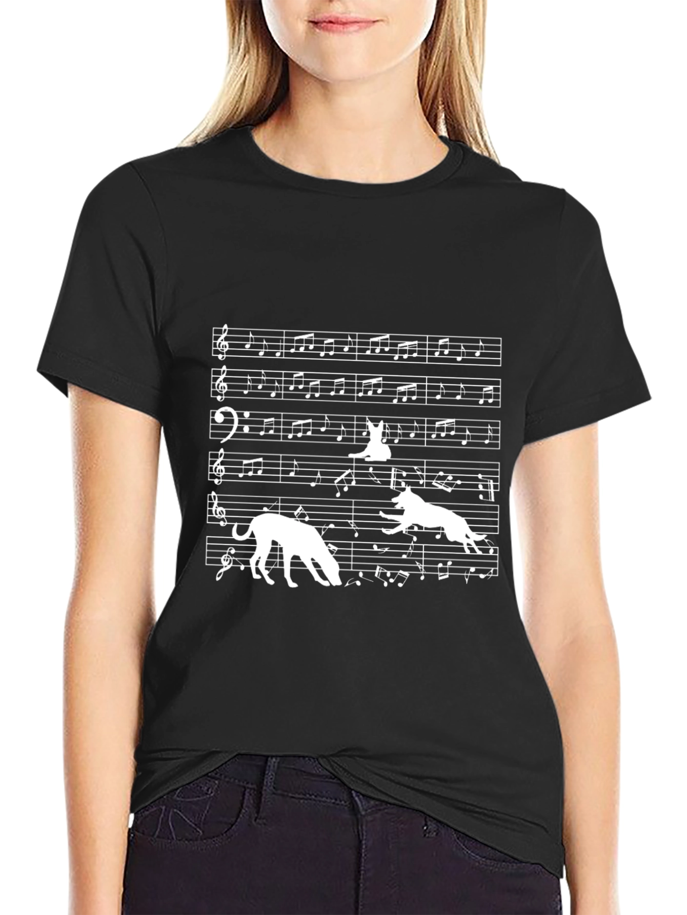 Musical Dog T-Shirt - Black