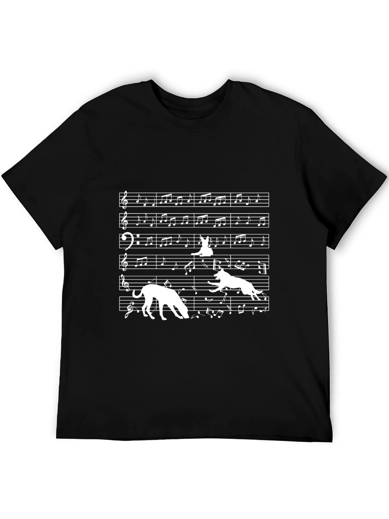 Musical Dog T-Shirt - Black