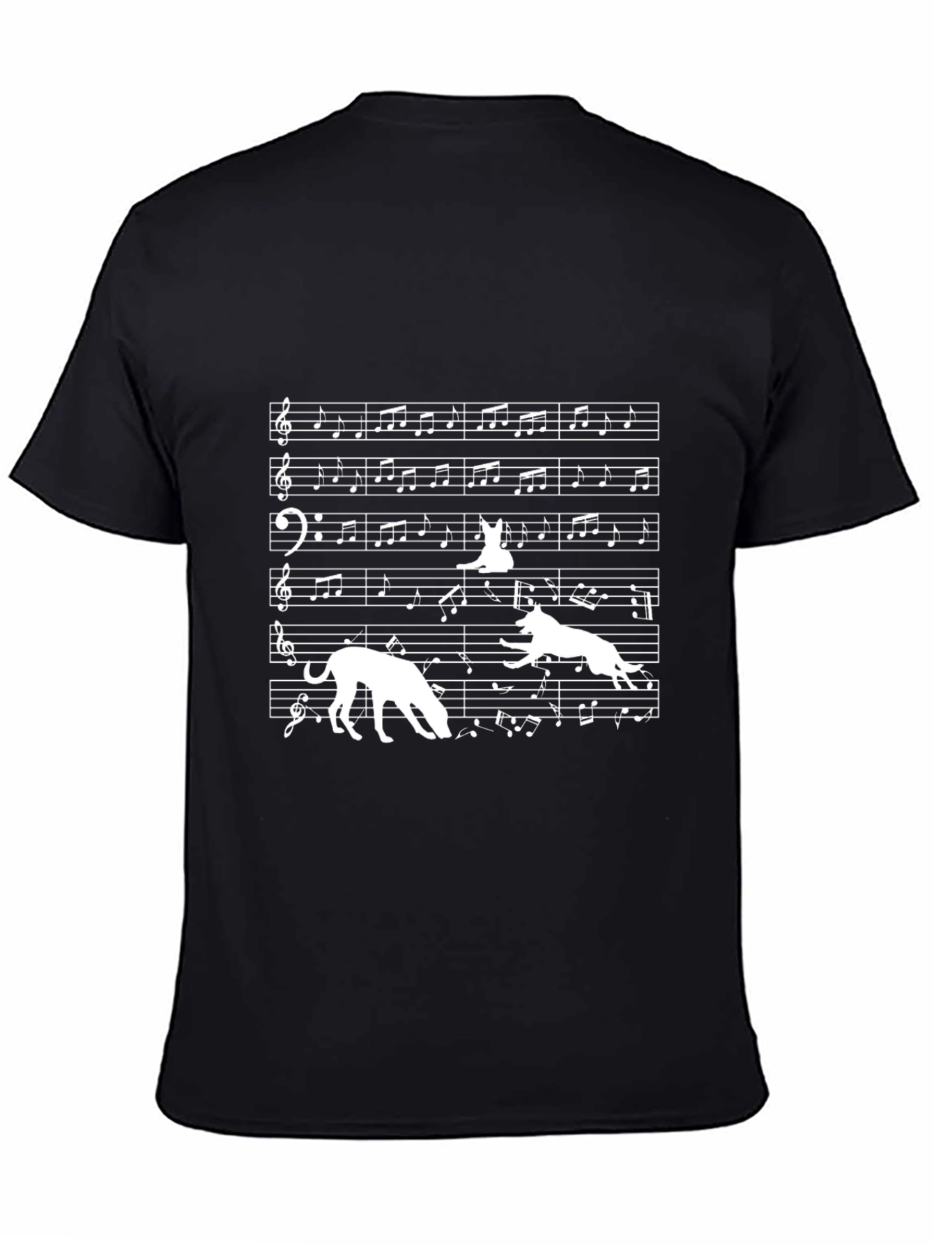 Musical Dog T-Shirt - Black