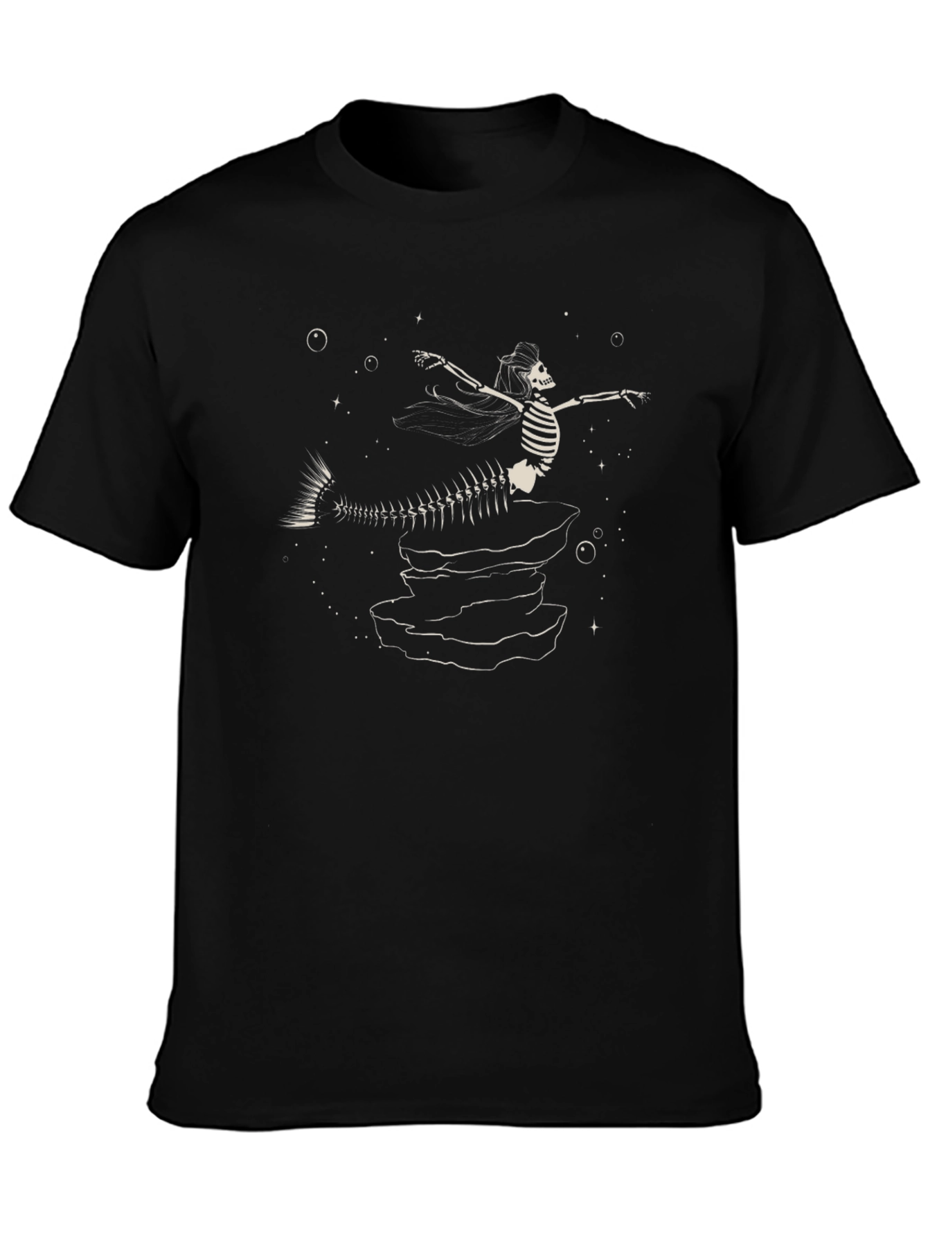 Skeleton Mermaid T-Shirt - Unique Graphic Tee