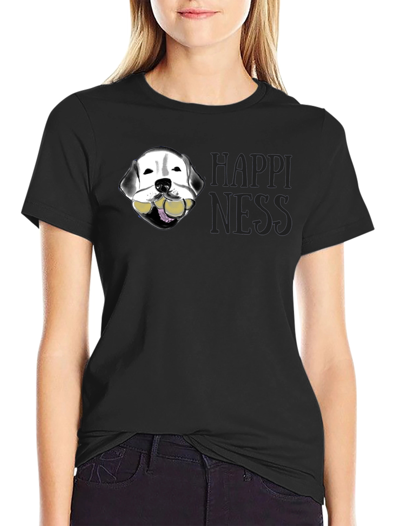 Dog with Tennis Balls Happiness T-Shirt