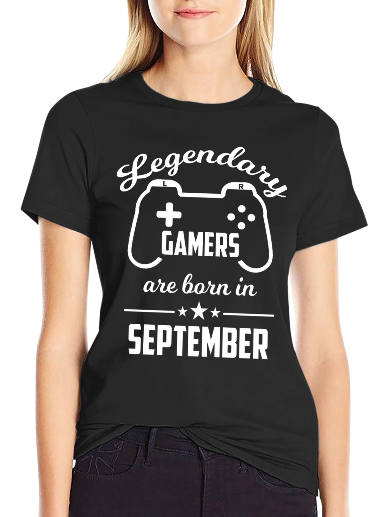 Legendary Gamers Born in September Black T-Shirt