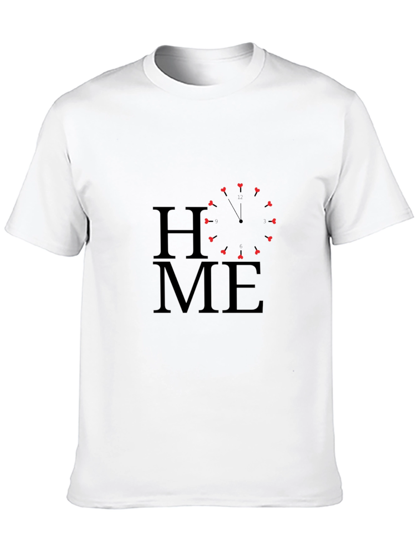 HOME Heart Clock Black T-Shirt