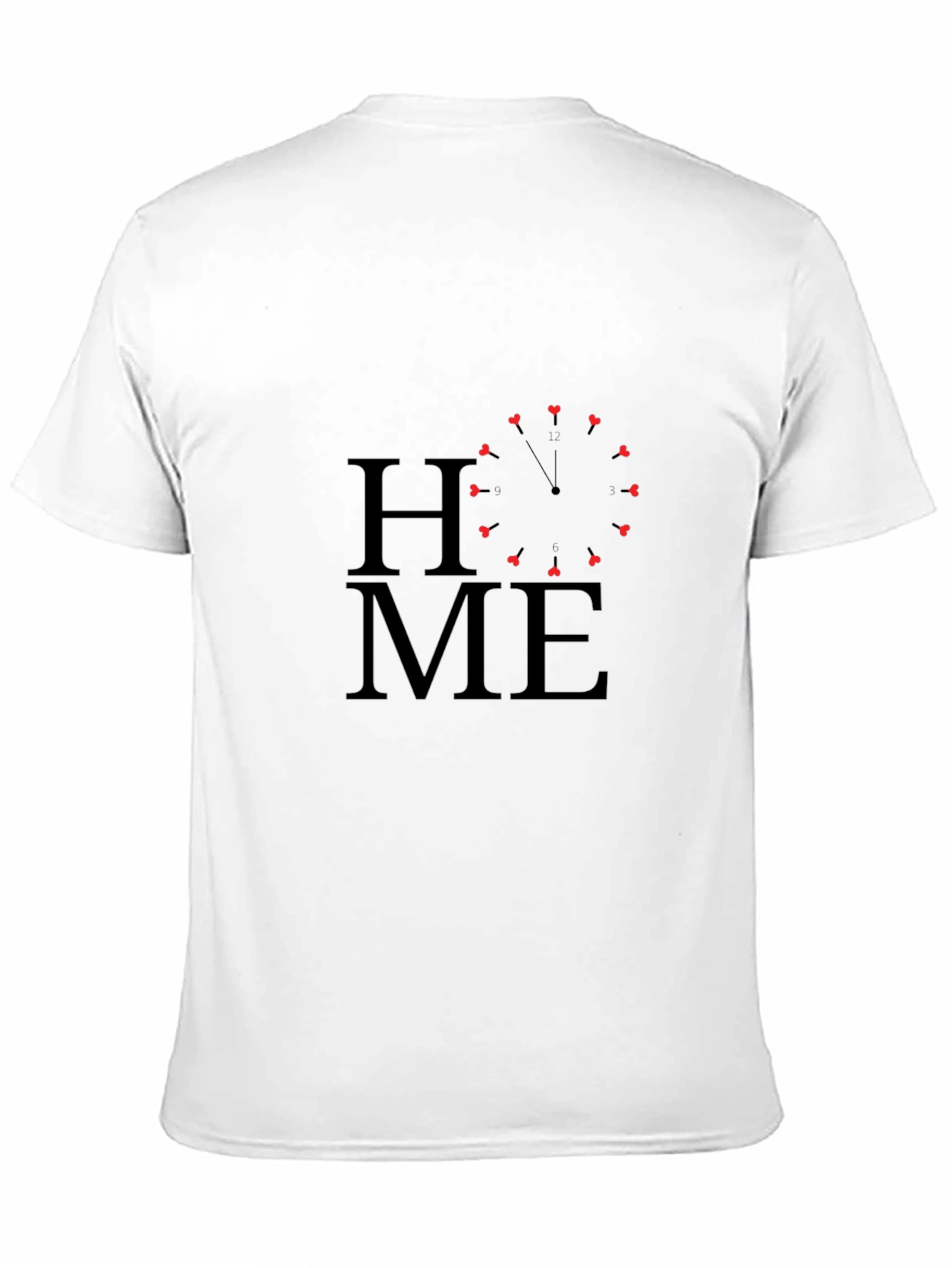 HOME Heart Clock Black T-Shirt