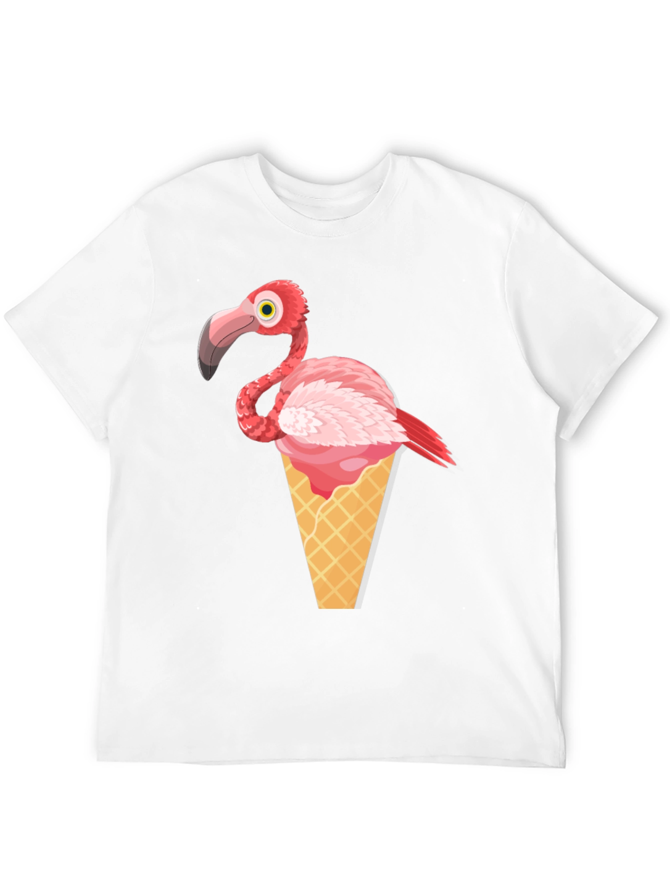 Flamingo Ice Cream Cone Graphic Tee