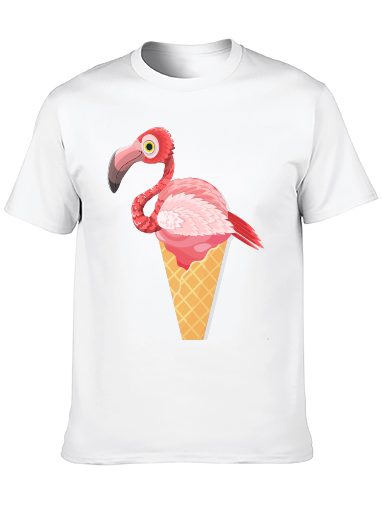 Flamingo Ice Cream Cone Graphic Tee