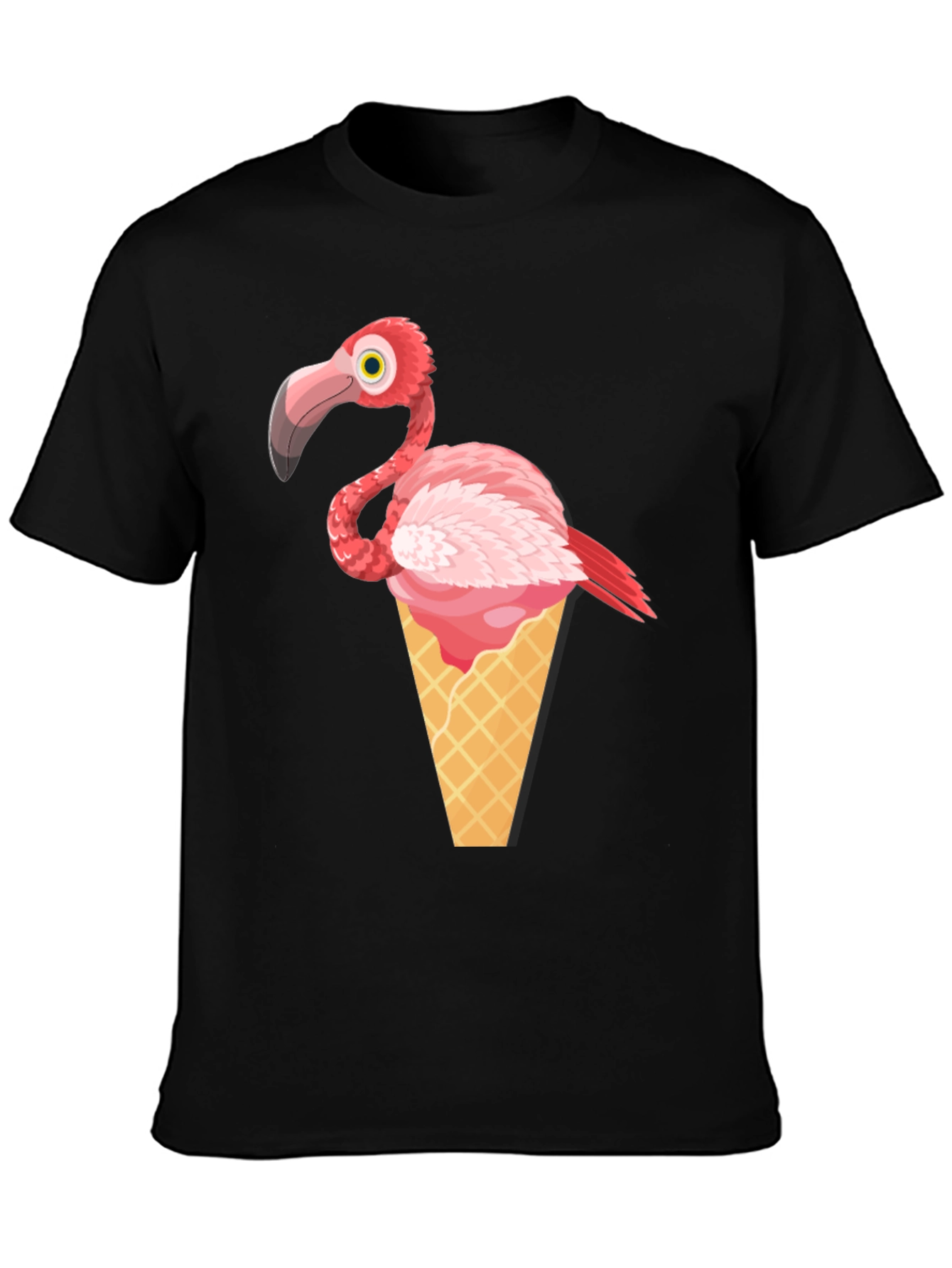 Flamingo Ice Cream Cone Graphic Tee